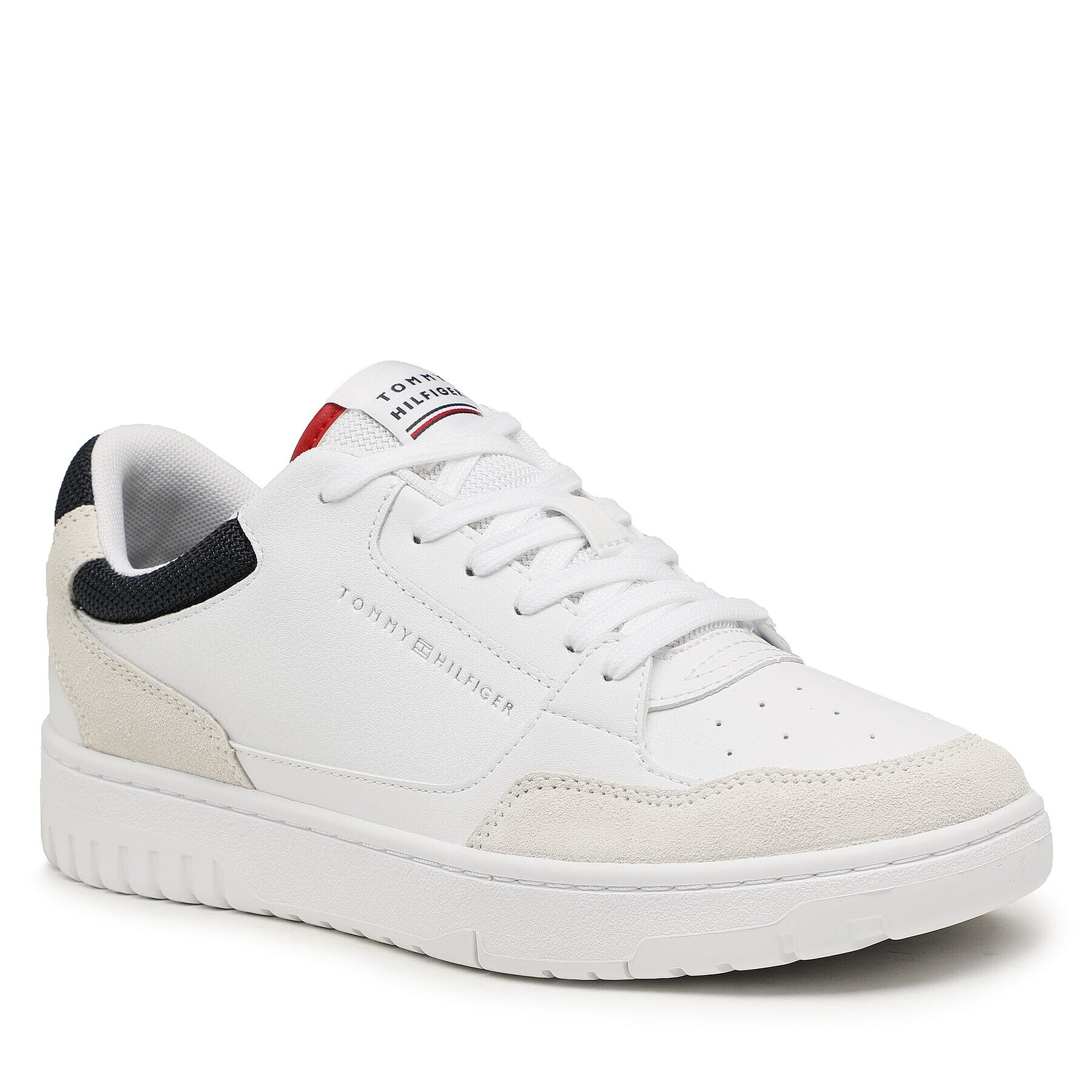 Tommy Hilfiger Sneakers Th Basket Core Rwb FM0FM04730 Alb - Pled.ro