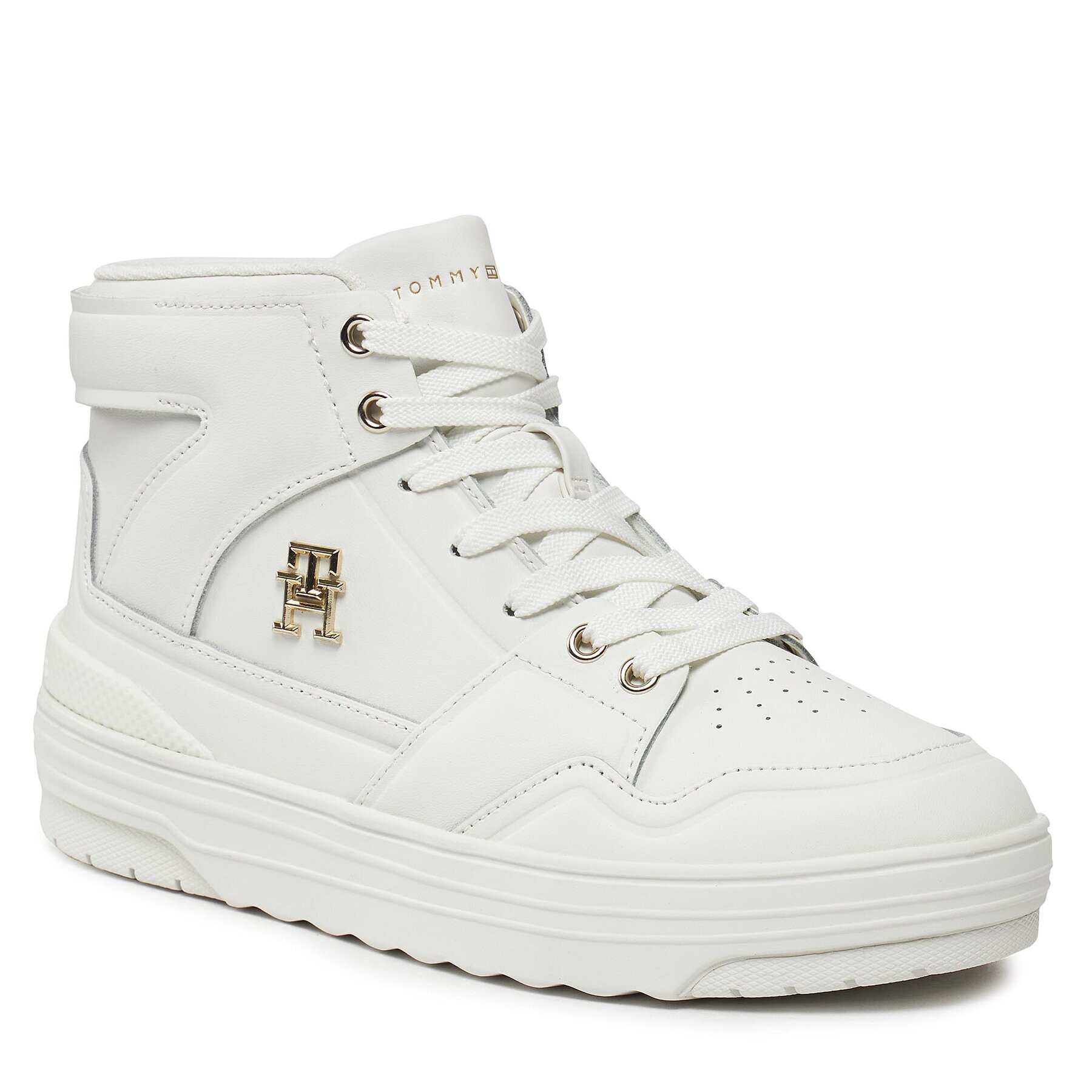 Tommy Hilfiger Sneakers Th Basket Sneaker Hi FW0FW07757 Écru - Pled.ro