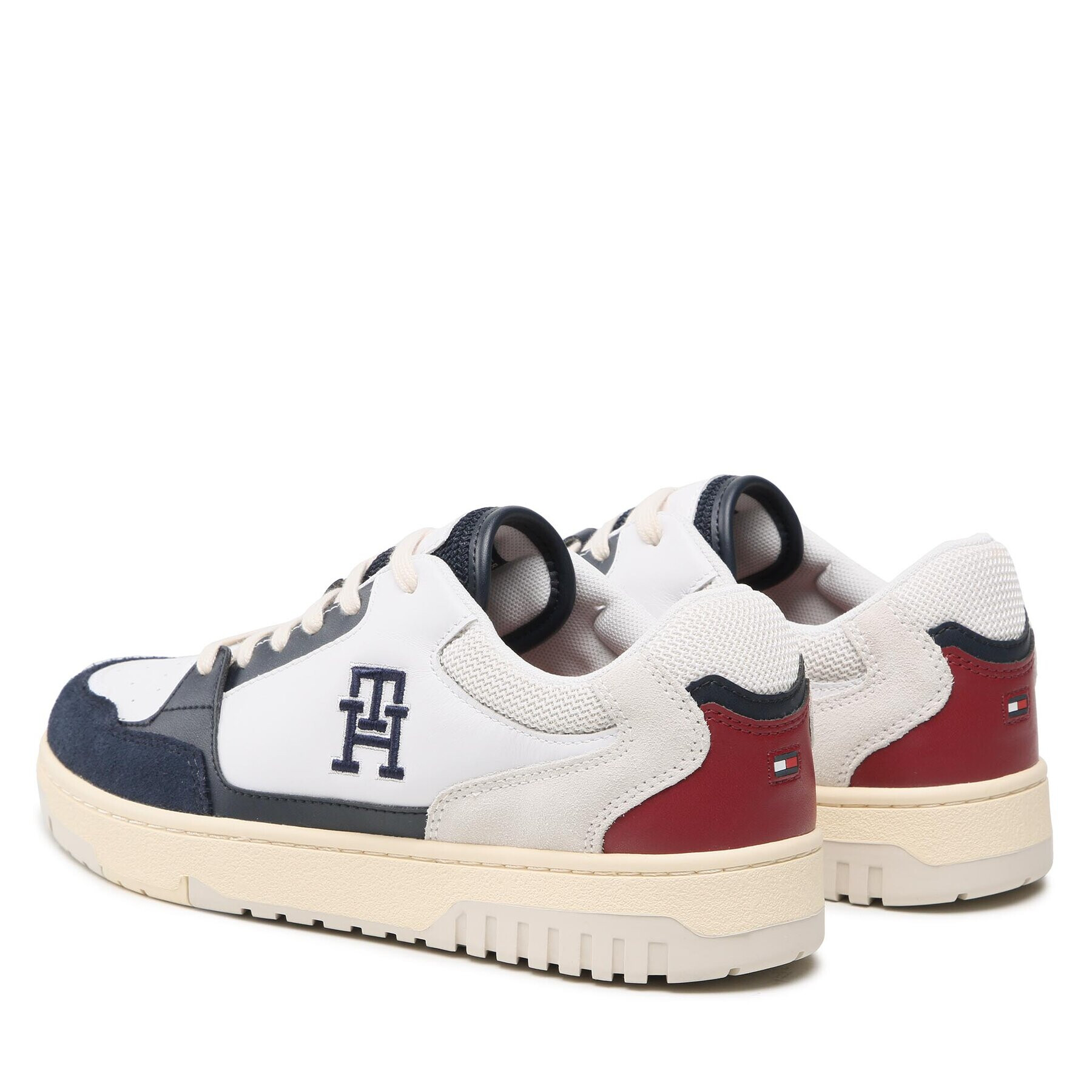 Tommy Hilfiger Sneakers Th Basket Street Mix FM0FM04728 Alb - Pled.ro