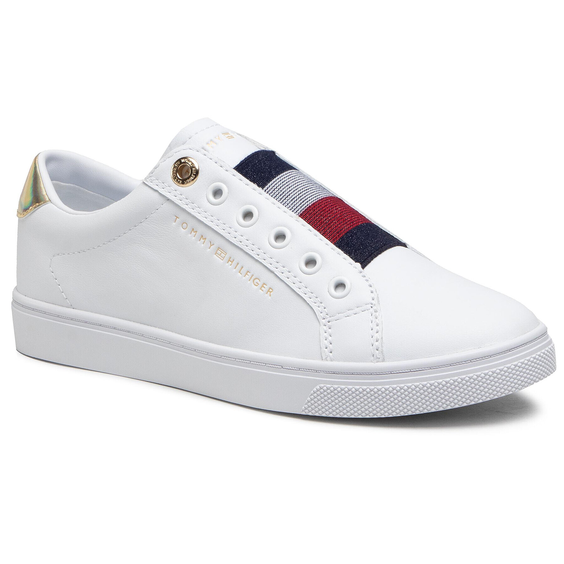 Tommy Hilfiger Sneakers Th Elastic Slip On Sneaker FW0FW05546 Alb - Pled.ro