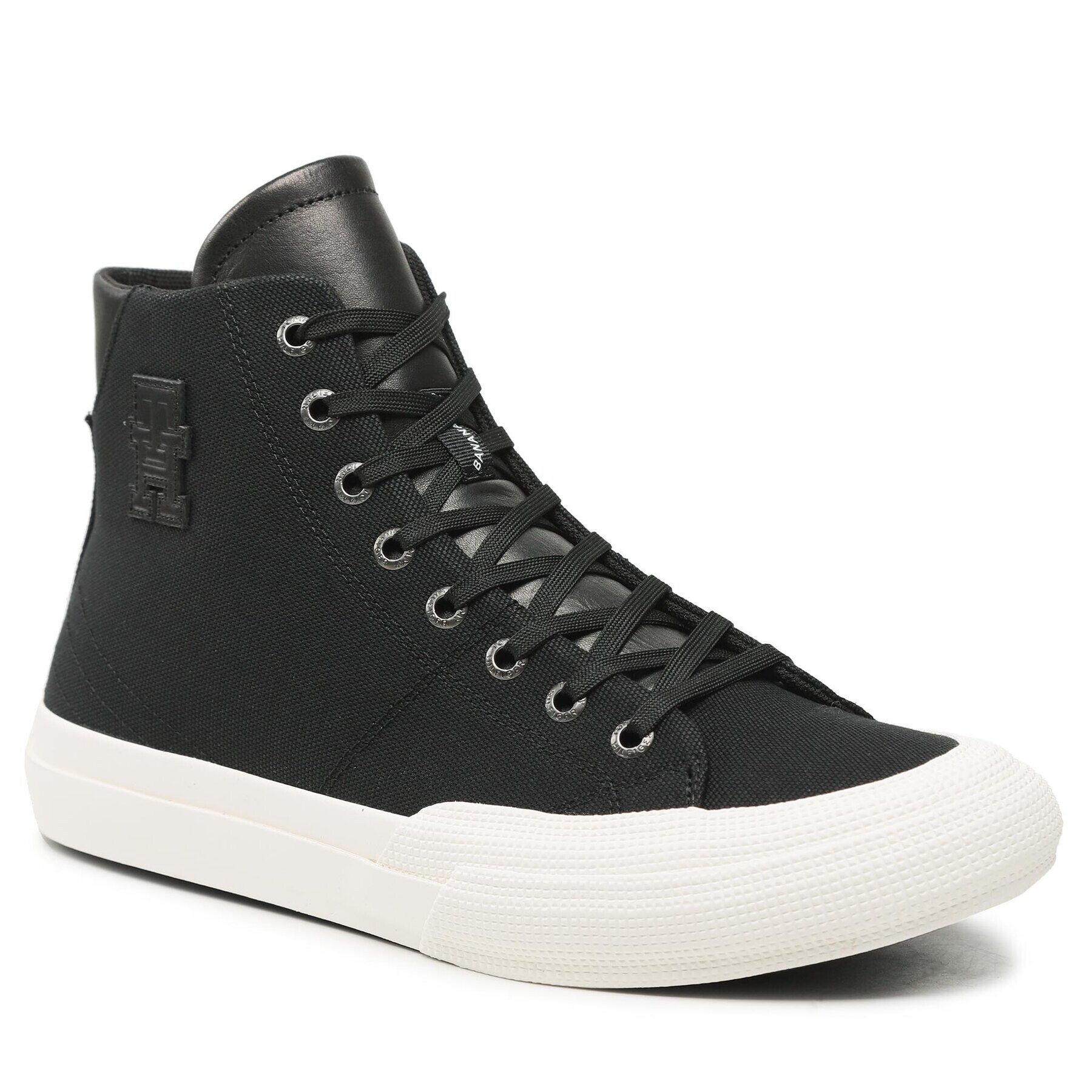 Tommy Hilfiger Sneakers Th Hi Vulc Premium Bananatex FM0FM04572 Negru - Pled.ro