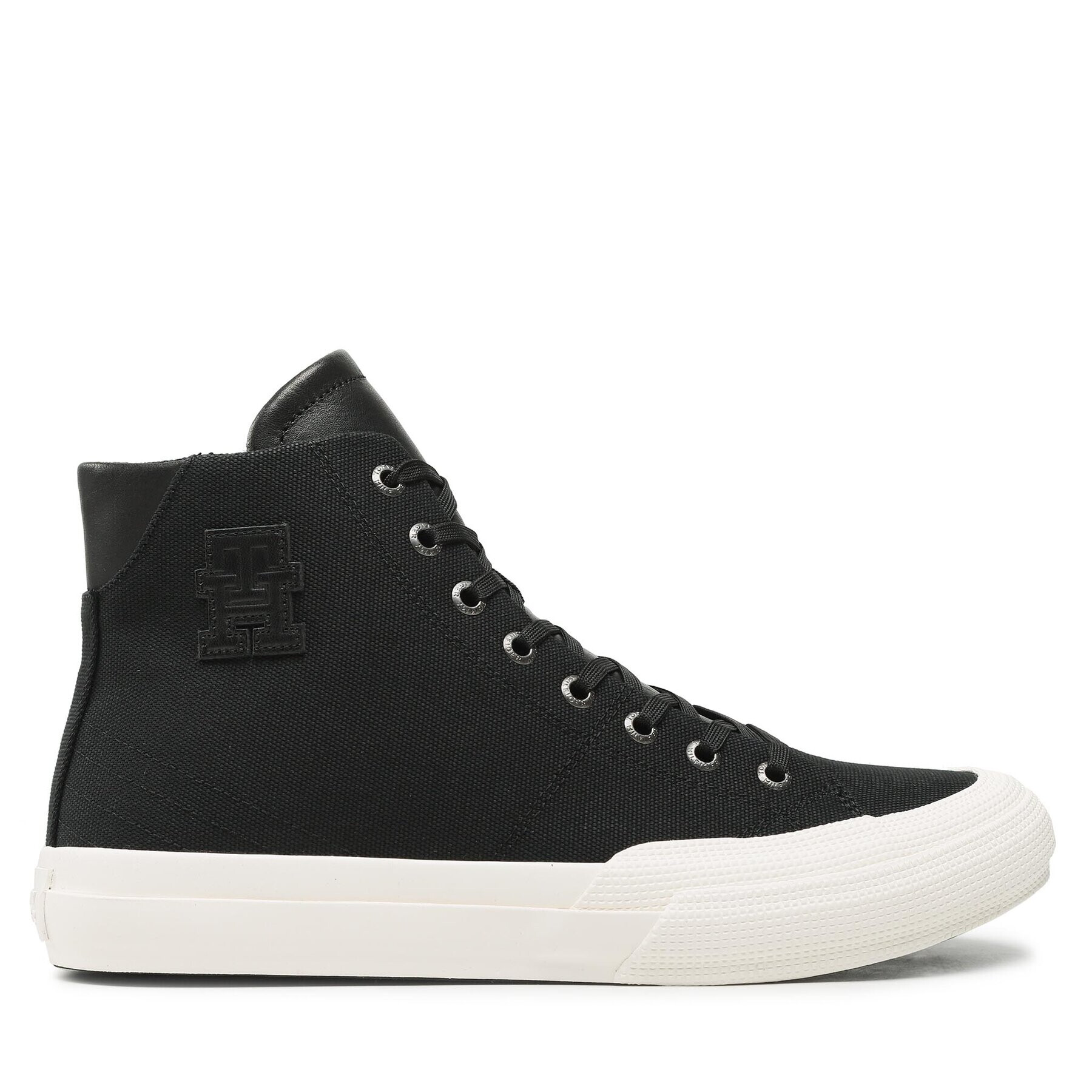 Tommy Hilfiger Sneakers Th Hi Vulc Premium Bananatex FM0FM04572 Negru - Pled.ro