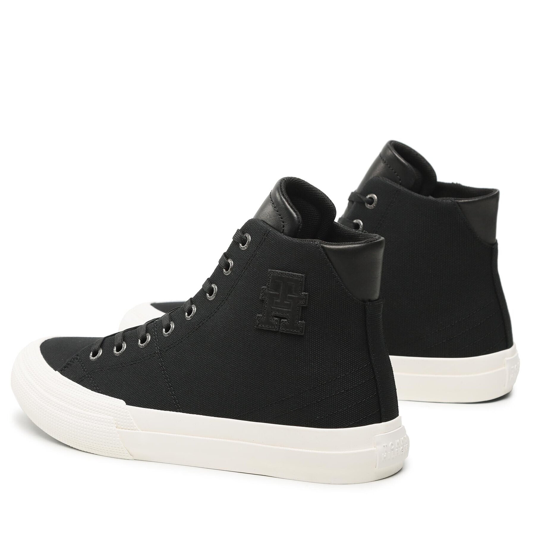 Tommy Hilfiger Sneakers Th Hi Vulc Premium Bananatex FM0FM04572 Negru - Pled.ro