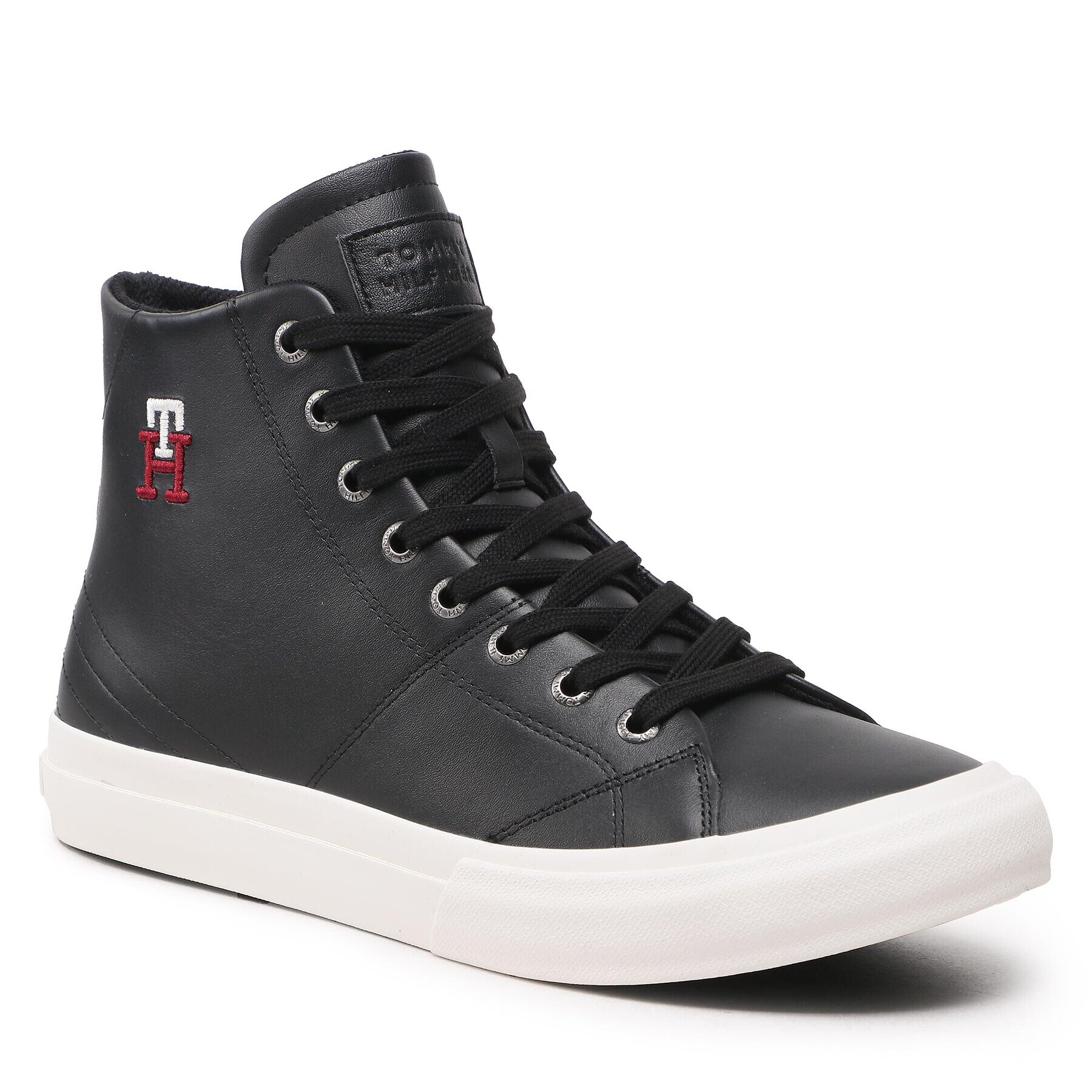 Tommy Hilfiger Sneakers Th Hi Vulc Street Leather FM0FM04739 Negru - Pled.ro