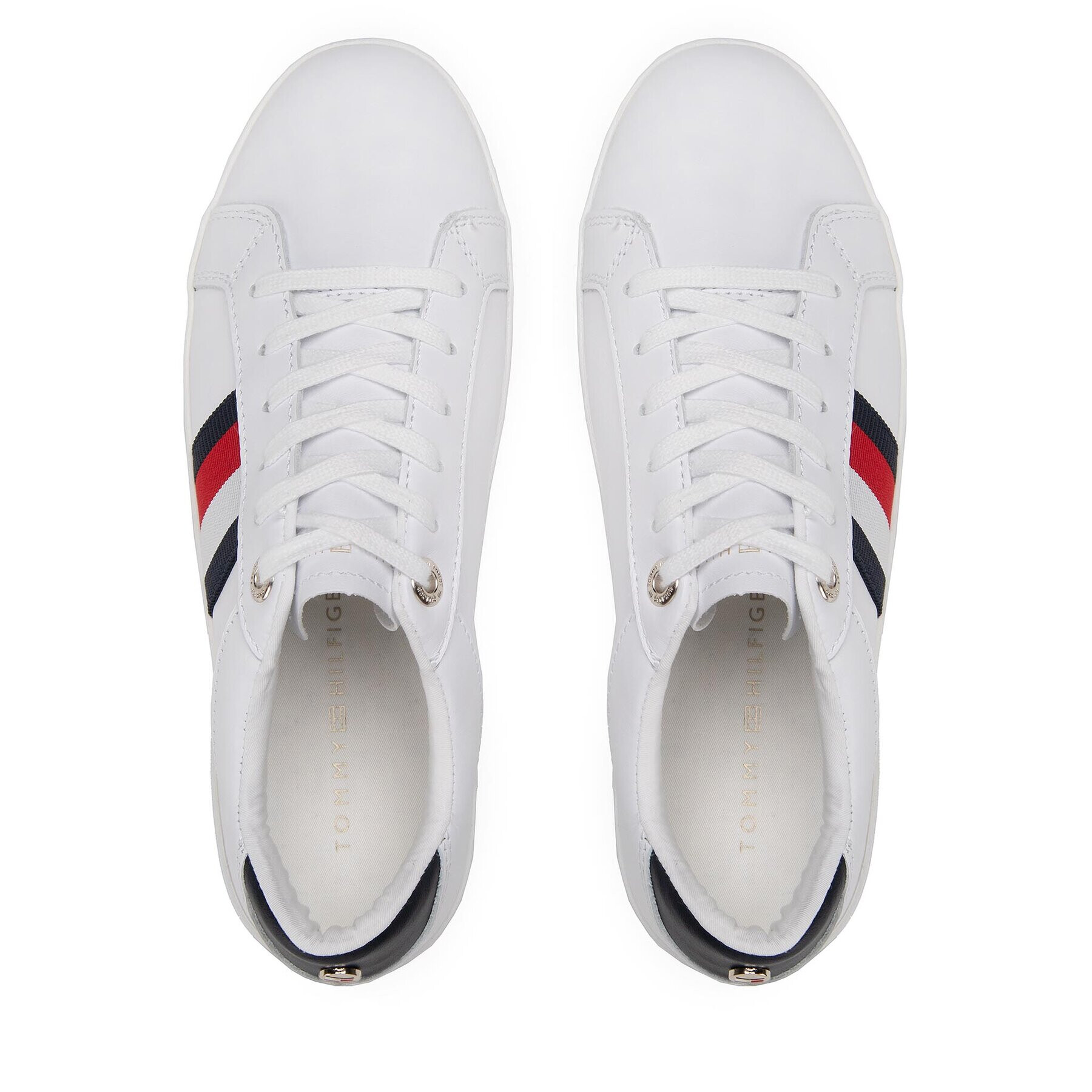 Tommy Hilfiger Sneakers Th Webbing Flatform Cupsole FW0FW06731 Alb - Pled.ro