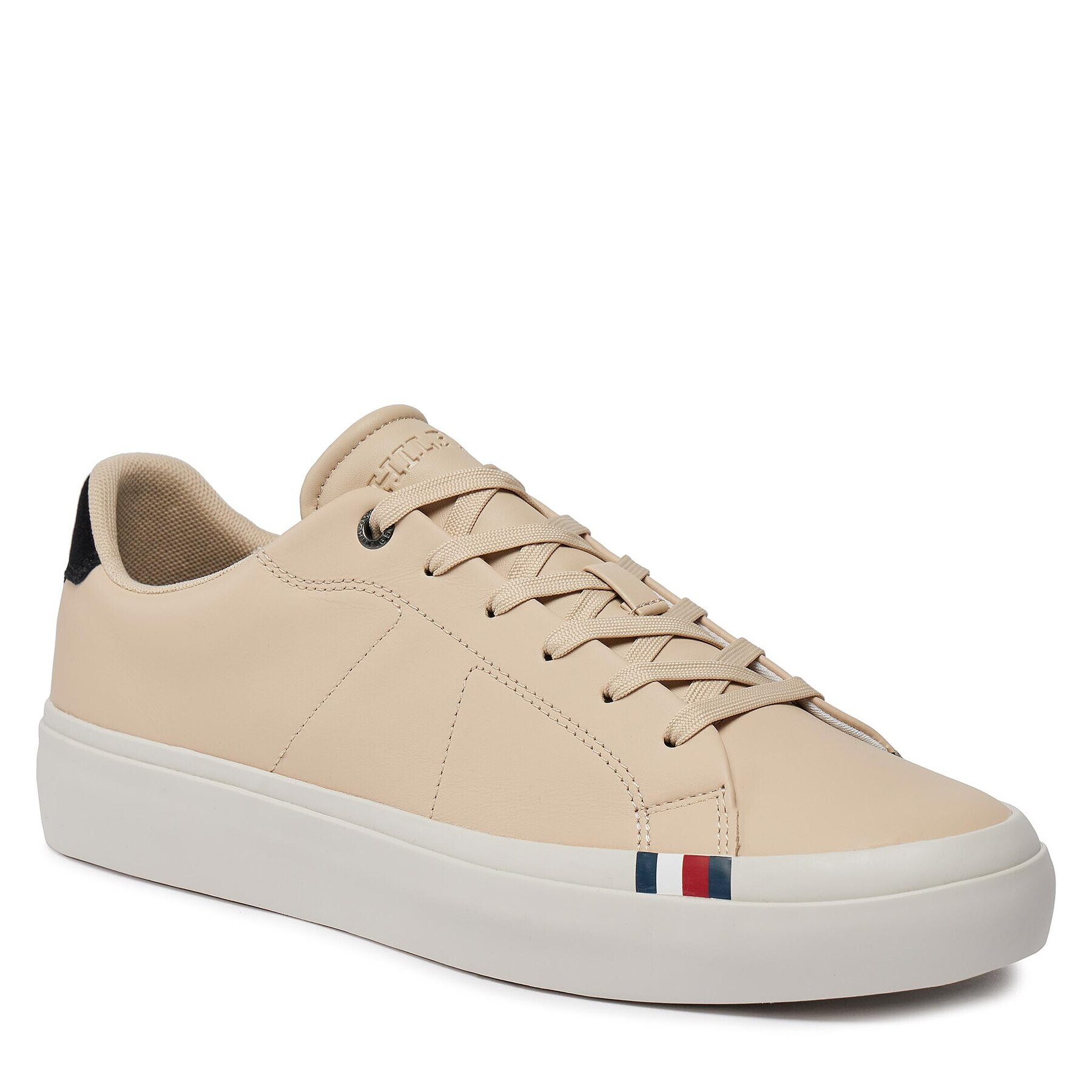 Tommy Hilfiger Sneakers Thick Vulc Low Premium Lth FM0FM04881 Alb - Pled.ro