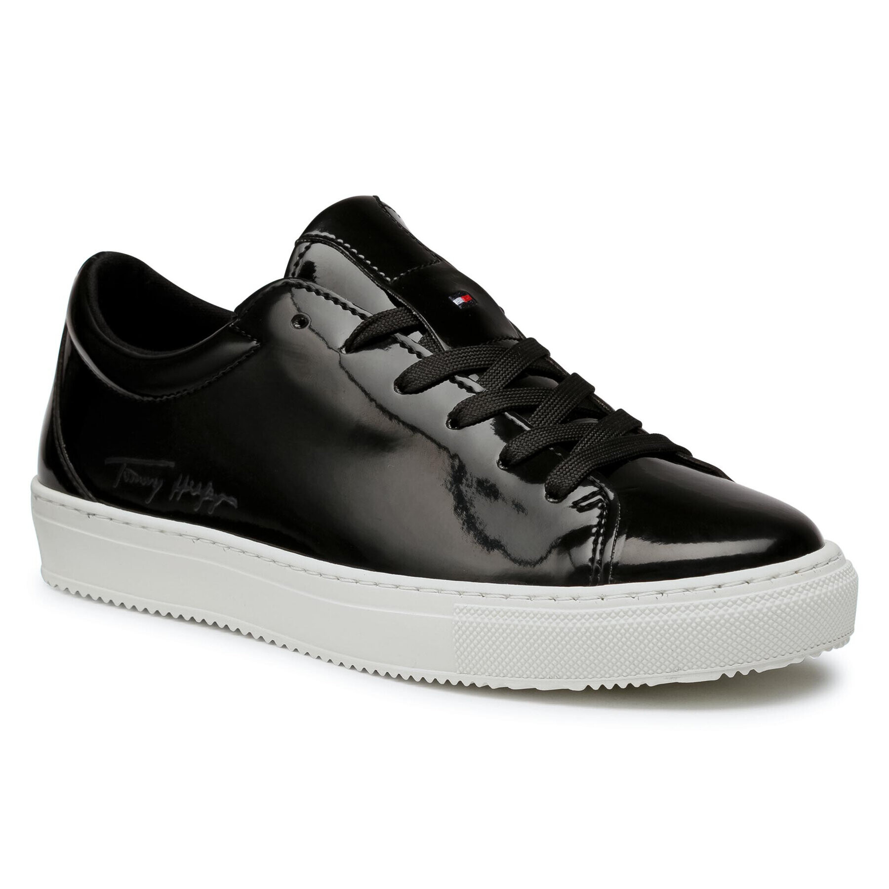 Tommy Hilfiger Sneakers Zero Waste Patent Cupsole FW0FW05319 Negru - Pled.ro