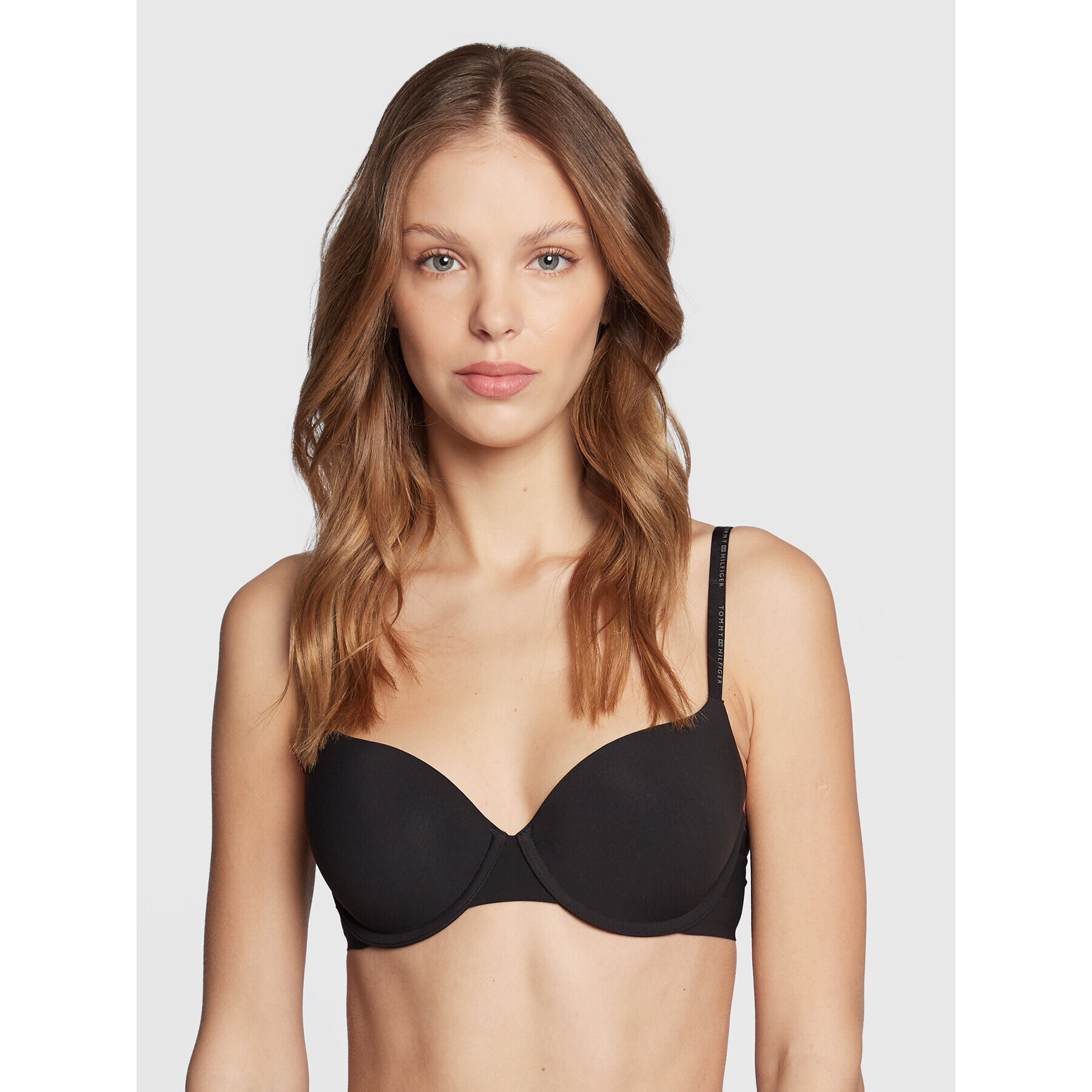 Tommy Hilfiger Sutien cu armătură Demi UW0UW03984 Negru - Pled.ro