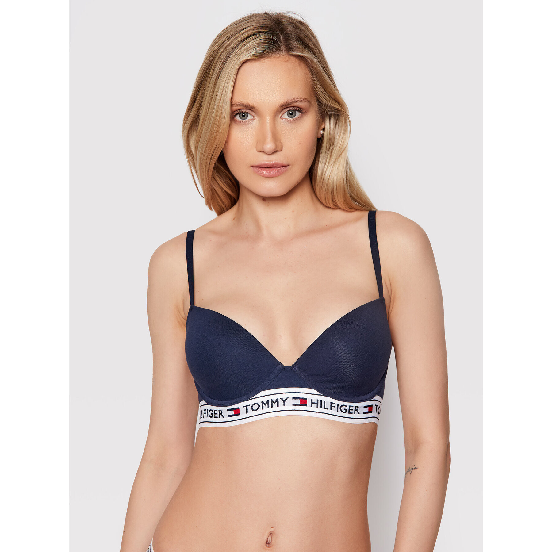 Tommy Hilfiger Sutien cu armătură UW0UW00558 Bleumarin - Pled.ro