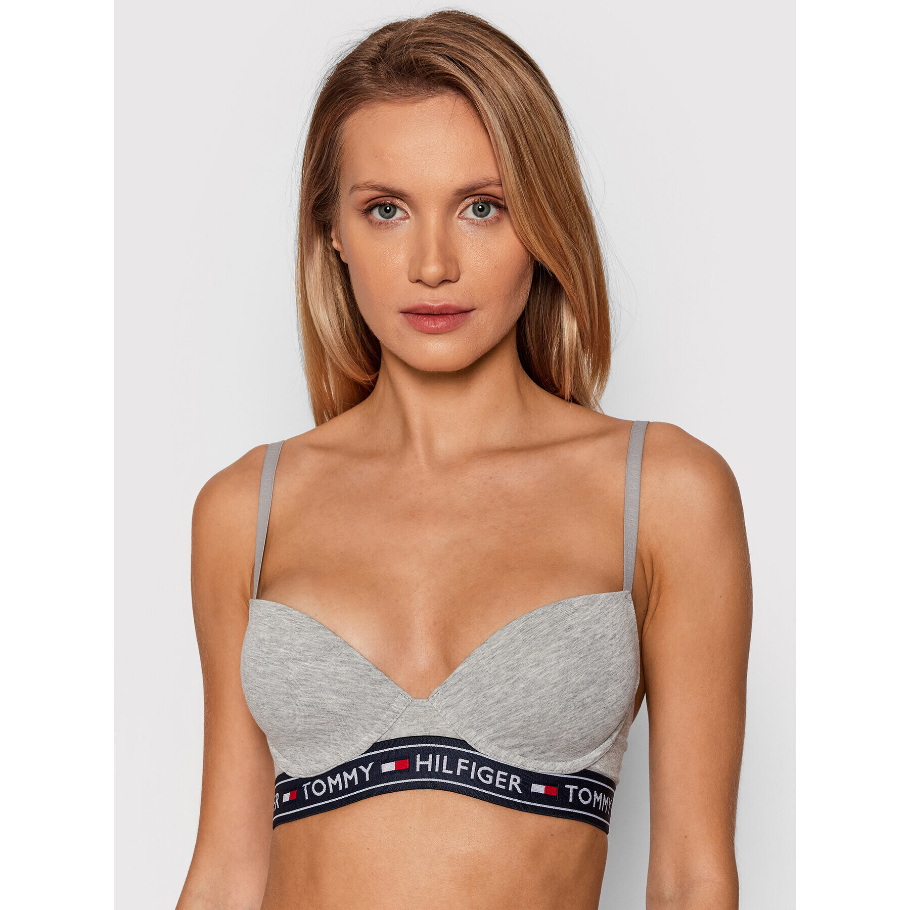 Tommy Hilfiger Sutien cu armătură UW0UW00558 Gri - Pled.ro