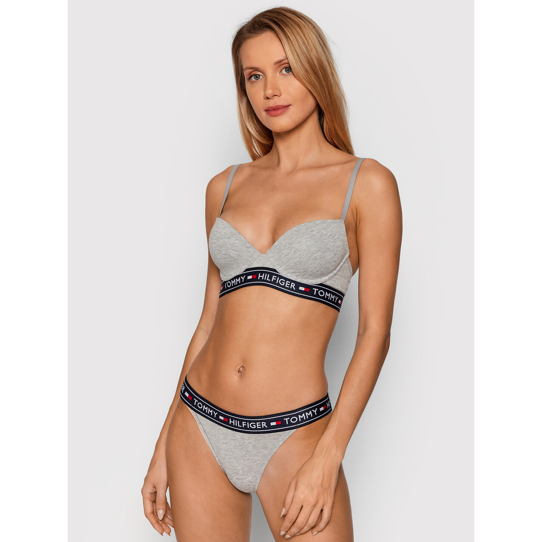 Tommy Hilfiger Sutien cu armătură UW0UW00558 Gri - Pled.ro