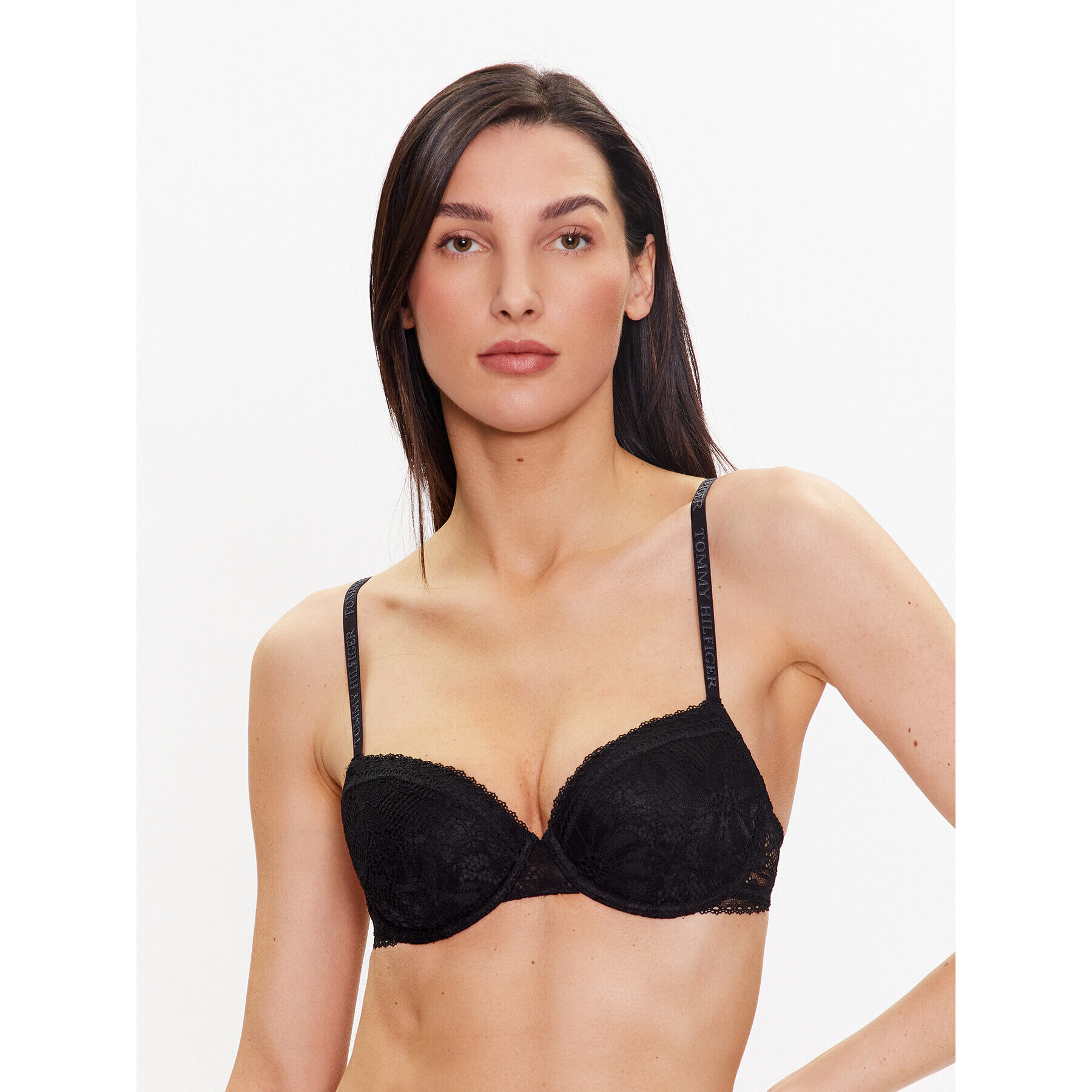 Tommy Hilfiger Sutien cu armătură UW0UW04267 Negru - Pled.ro