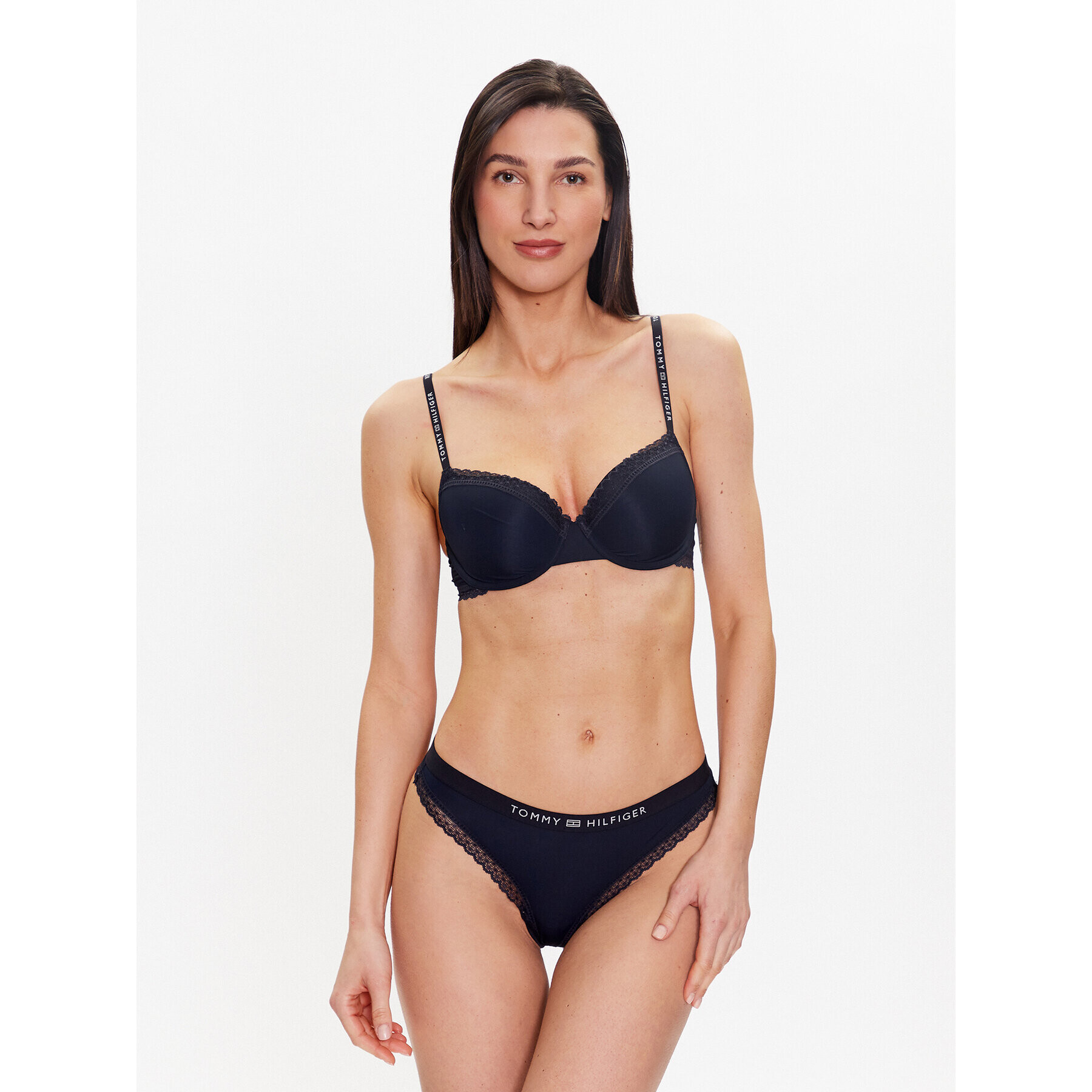 Tommy Hilfiger Sutien cu armătură UW0UW04546 Bleumarin - Pled.ro