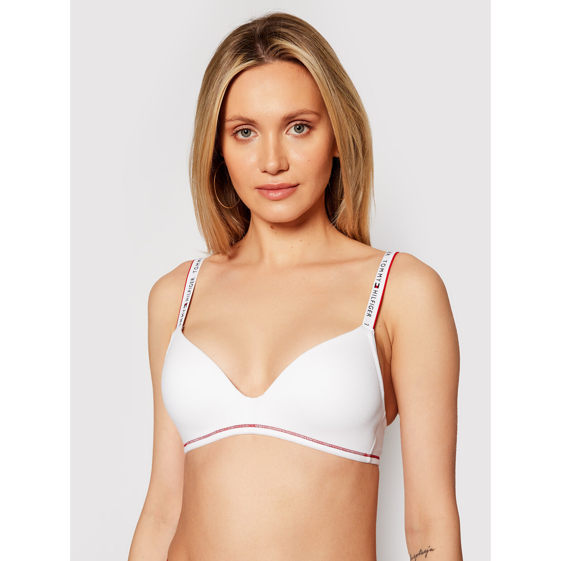 Tommy Hilfiger Sutien fără armătură Lightly Lined UW0UW02759 Alb - Pled.ro