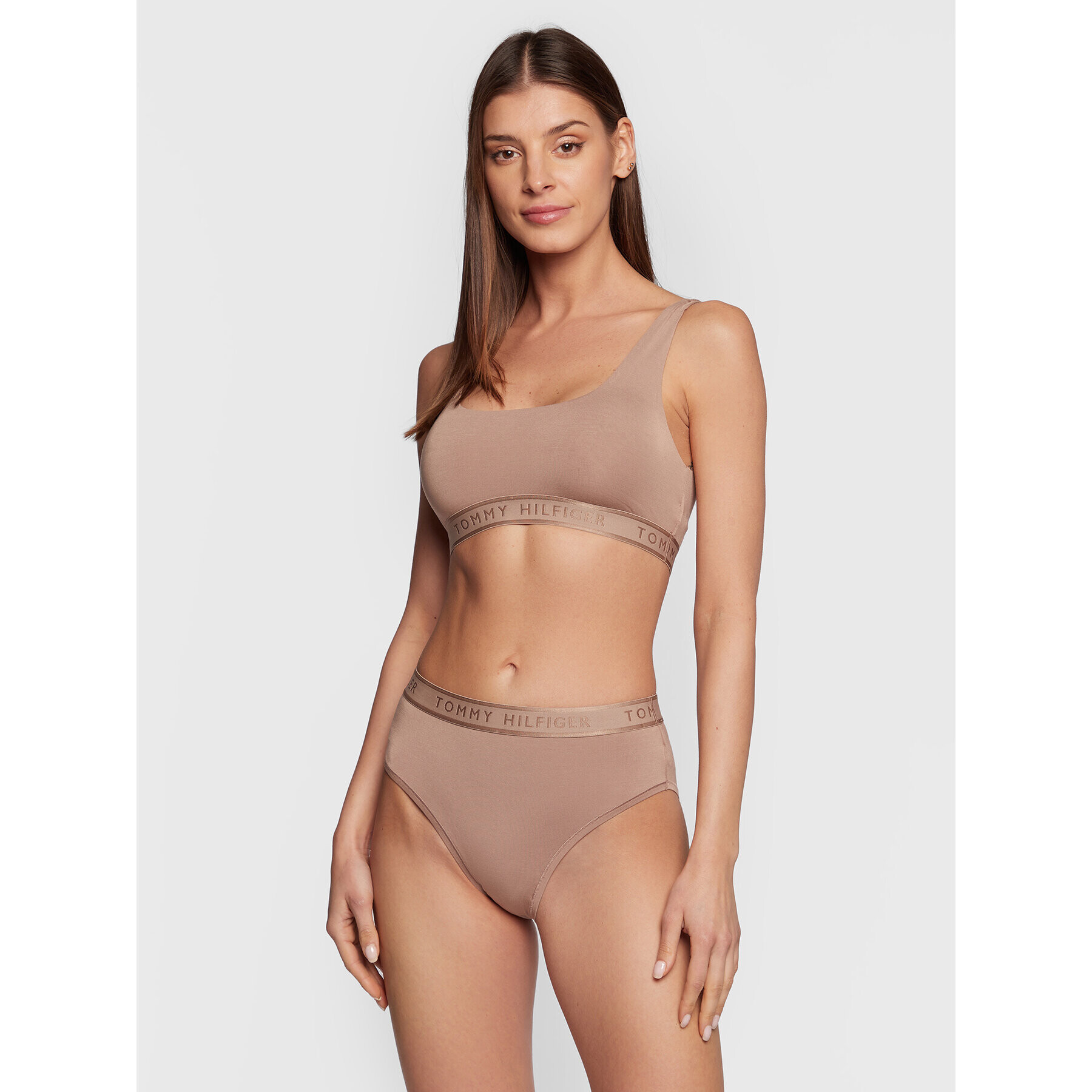 Tommy Hilfiger Sutien top Unlined UW0UW03804 Bej - Pled.ro