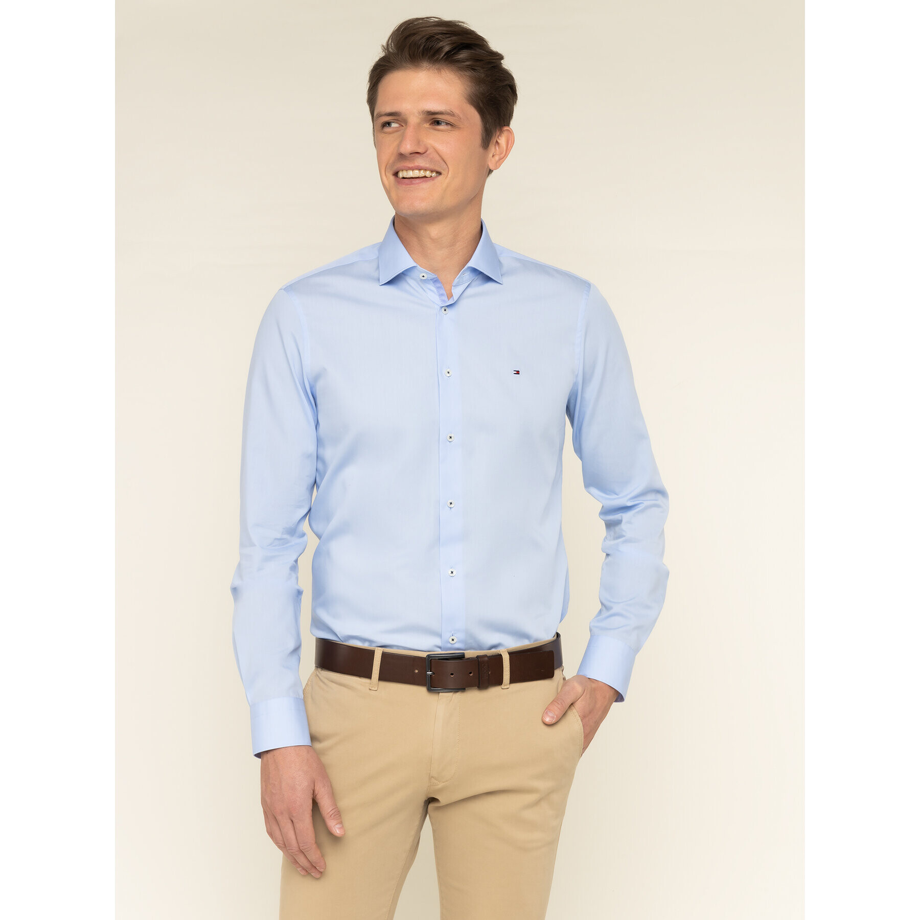 Tommy Hilfiger Tailored Cămașă Poplin Classic TT0TT06391 Albastru Slim Fit - Pled.ro