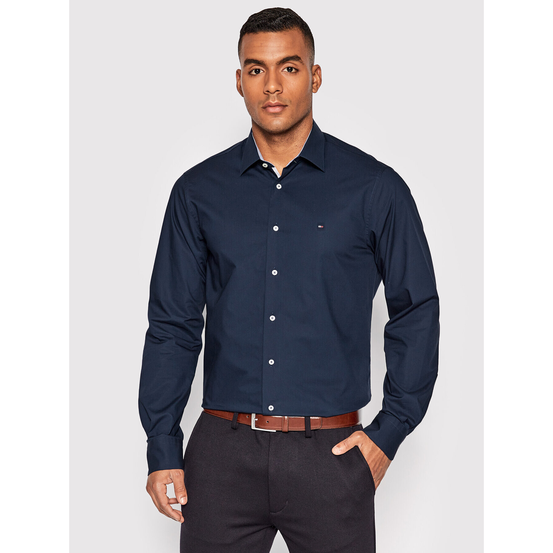 Tommy Hilfiger Tailored Cămașă Solid MW0MW26860 Bleumarin Regular Fit - Pled.ro