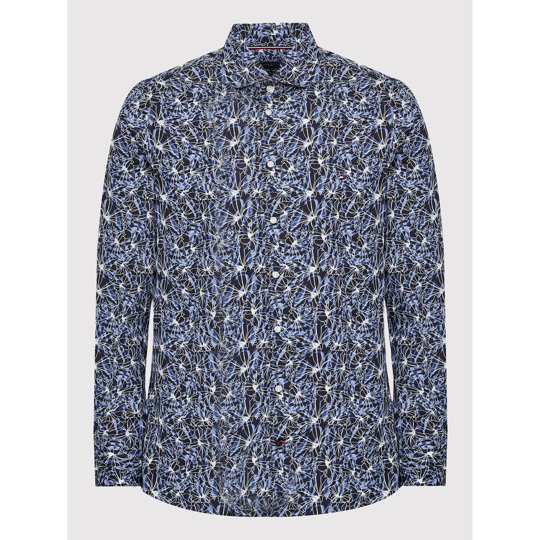 Tommy Hilfiger Tailored Cămașă Abstrict Flower MW0MW26855 Bleumarin Slim Fit - Pled.ro