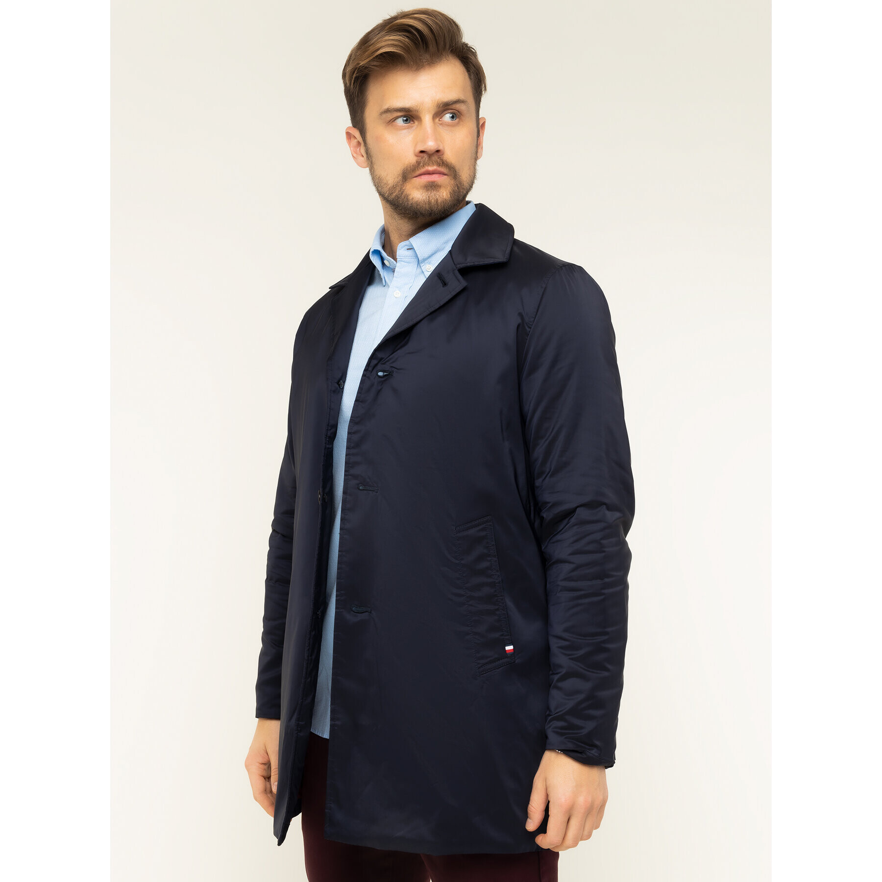 Tommy Hilfiger Tailored Palton de iarnă Carcoat TT0TT06416 Bleumarin Regular Fit - Pled.ro