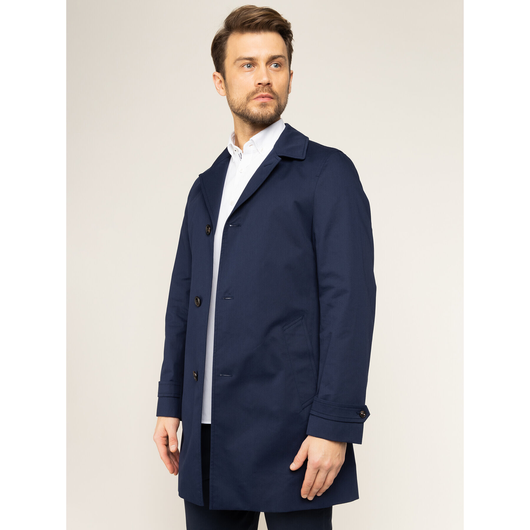 Tommy Hilfiger Tailored Trench Car TT0TT06368 Bleumarin Regular Fit - Pled.ro