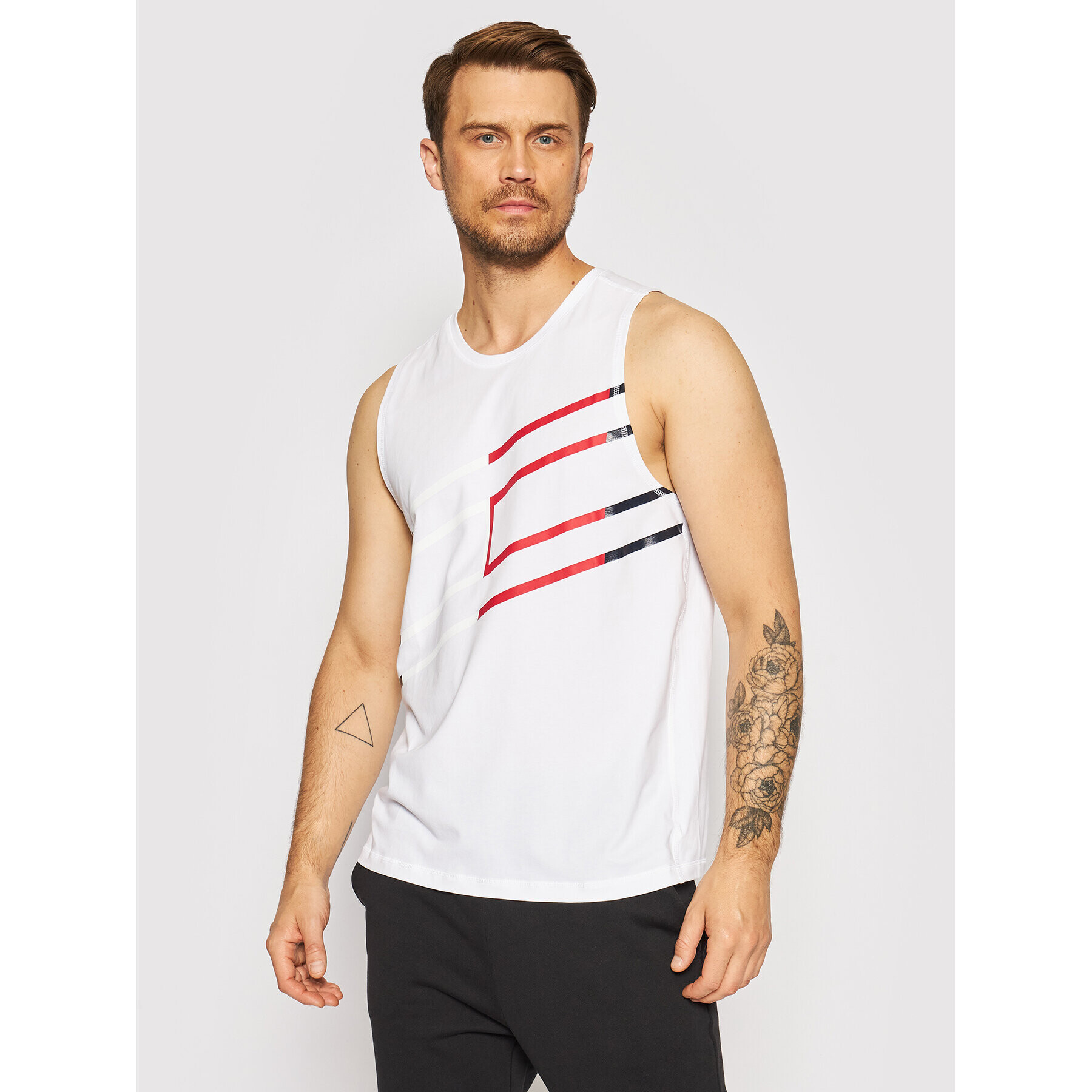 Tommy Hilfiger Tank top Graphic MW0MW18588 Alb Relaxed Fit - Pled.ro