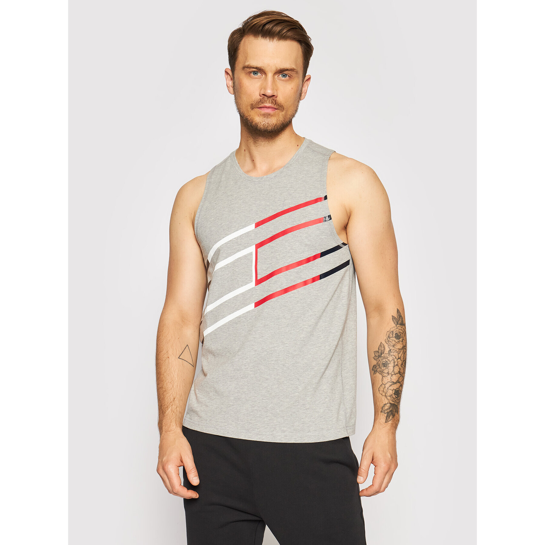 Tommy Hilfiger Tank top Graphic MW0MW18588 Gri Relaxed Fit - Pled.ro