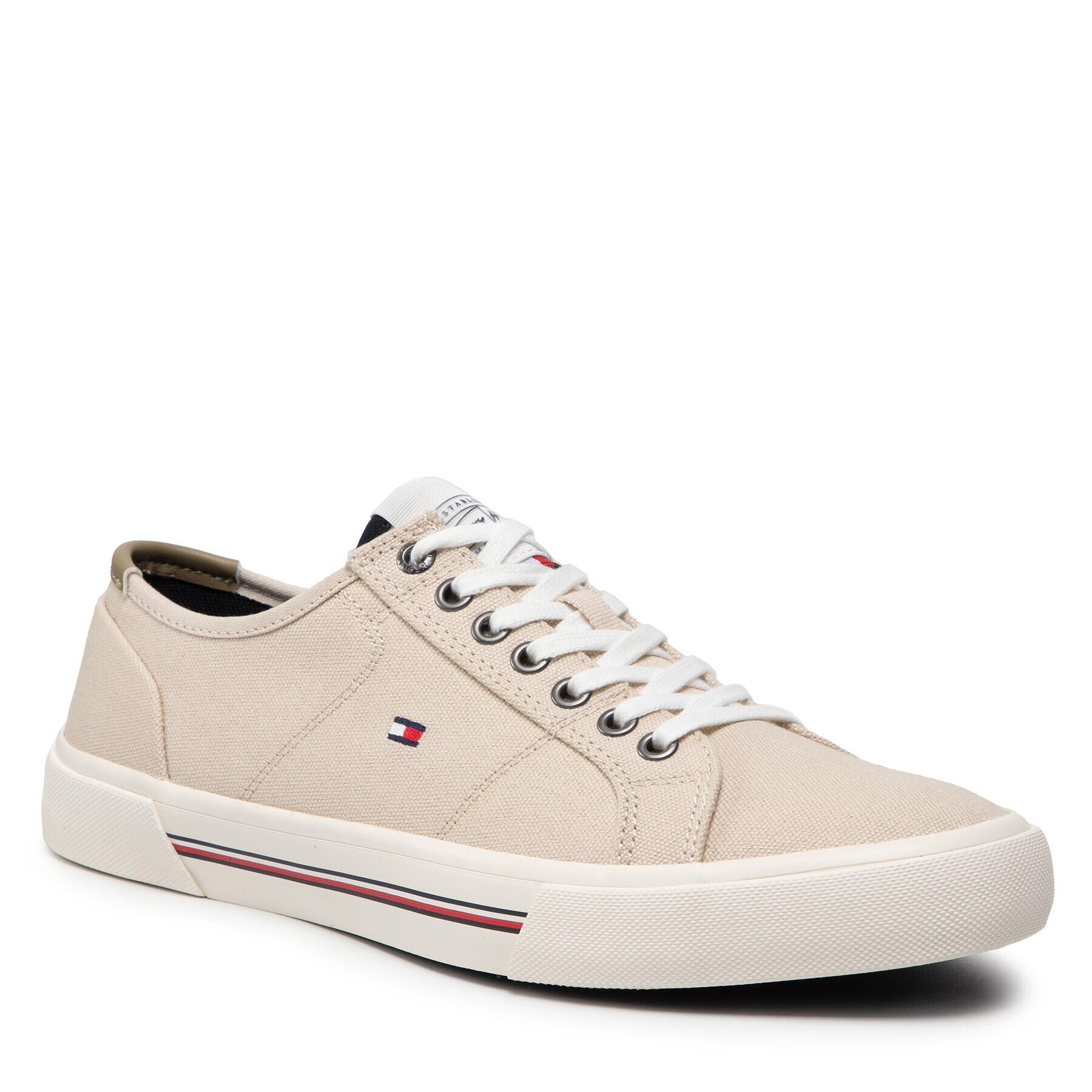 Tommy Hilfiger Teniși Core Corporate Canvas Vulc FM0FM04000 Bej - Pled.ro