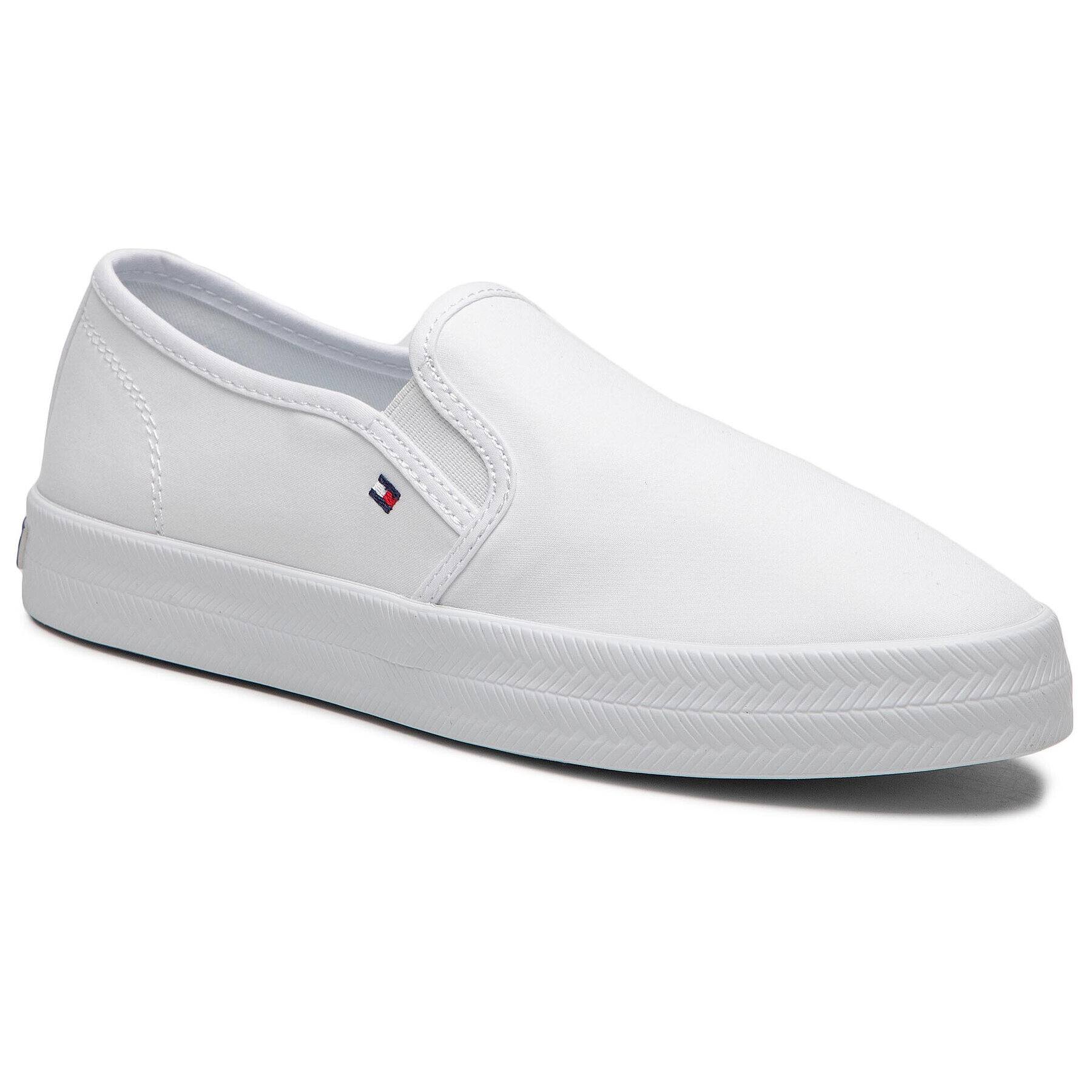 Tommy Hilfiger Teniși Essential Nautical Slip On FW0FW05535 Alb - Pled.ro