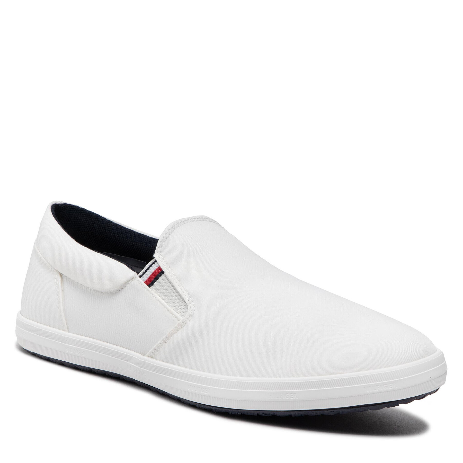 Tommy Hilfiger Teniși Essential Slip On Chambray Vulc FM0FM03994 Alb - Pled.ro