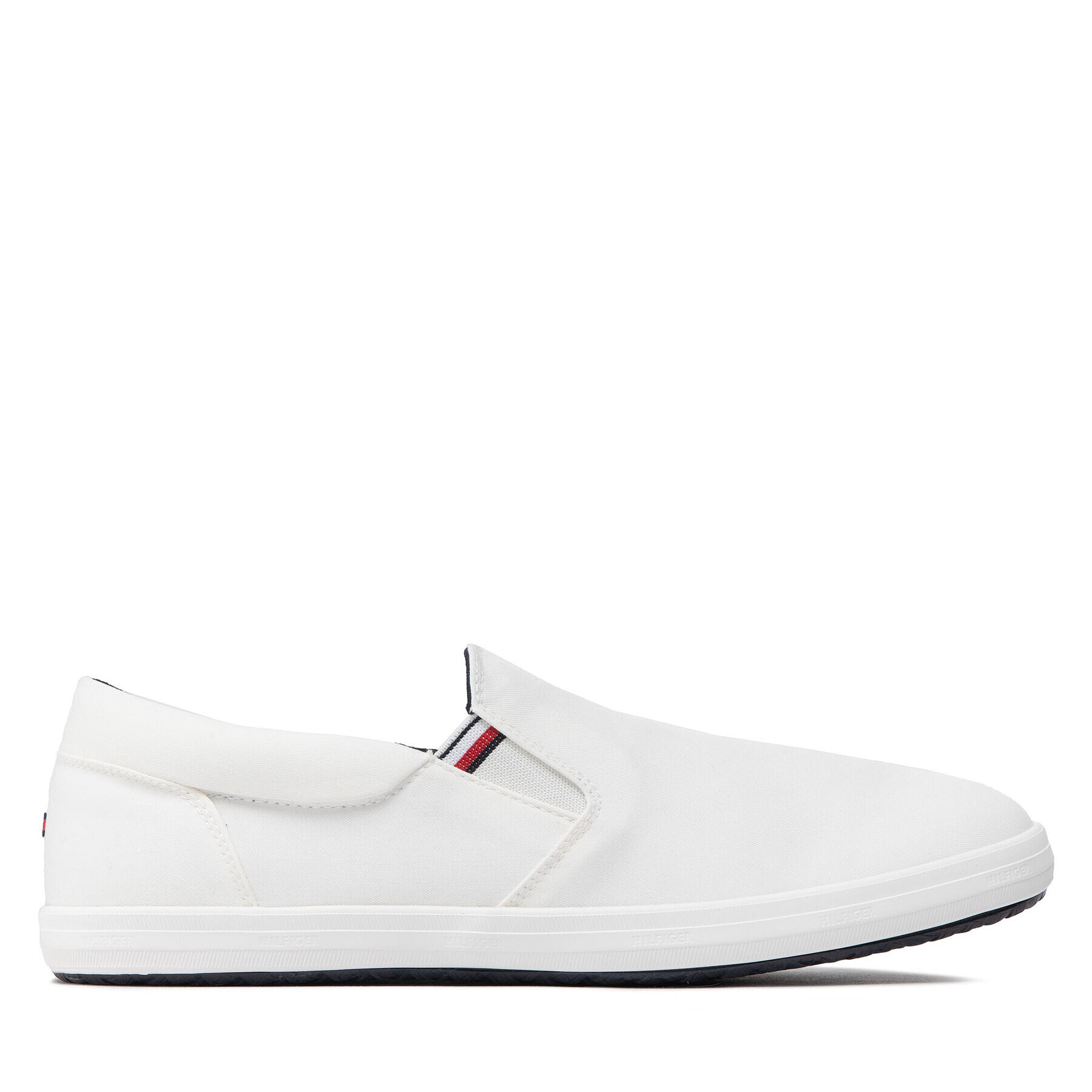 Tommy Hilfiger Teniși Essential Slip On Chambray Vulc FM0FM03994 Alb - Pled.ro