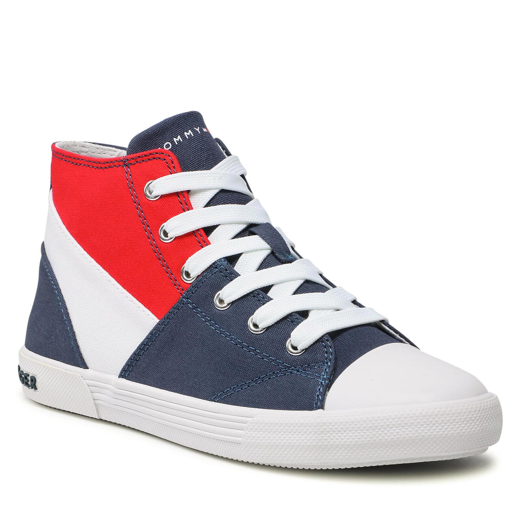 Tommy Hilfiger Teniși High Lace Up Sneaker T3X4-32061-0890 S Bleumarin - Pled.ro