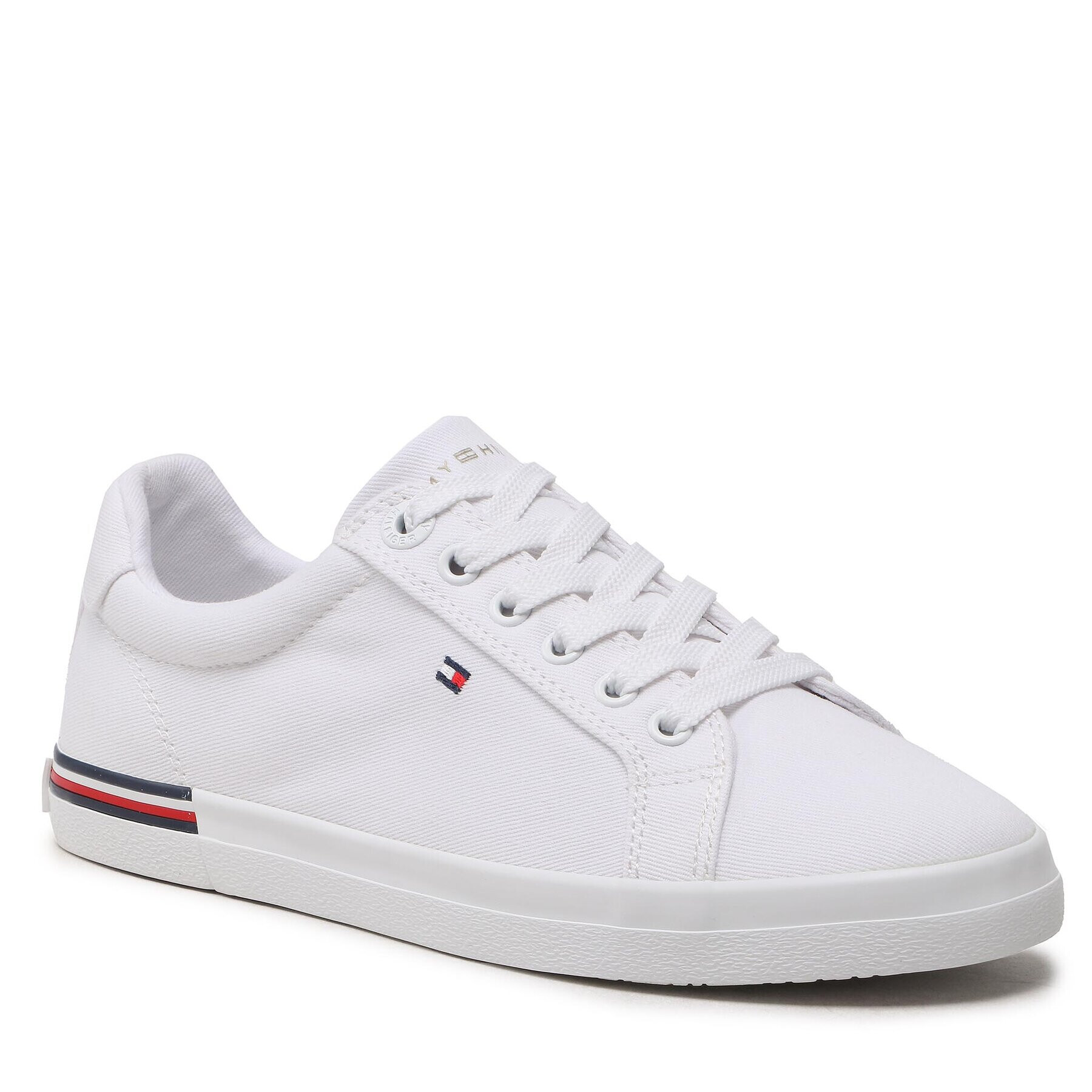 Tommy Hilfiger Teniși Essential Stripes Sneaker FW0FW06954 Alb - Pled.ro