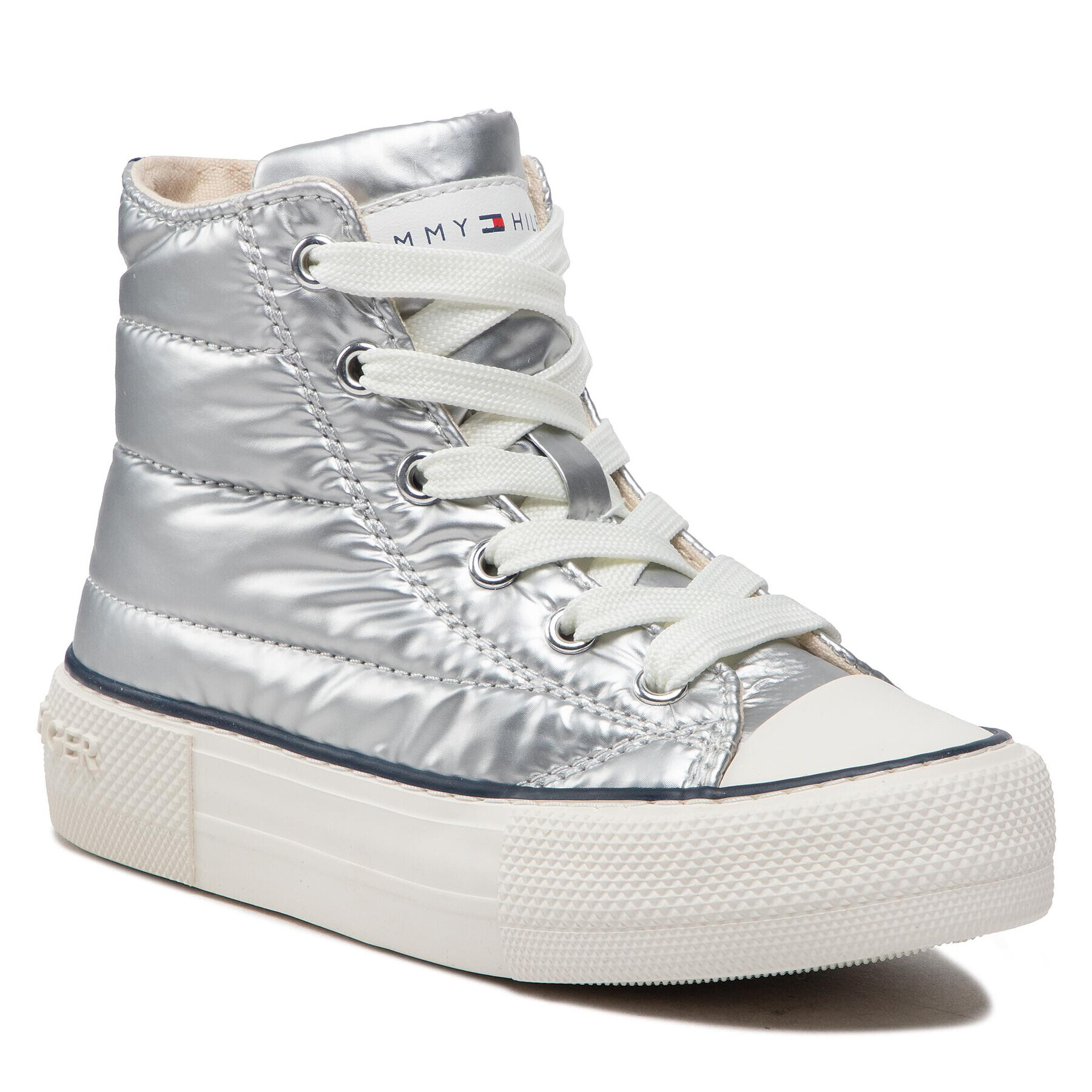 Tommy Hilfiger Teniși High Top Lace-Up Sneaker T3A9-32290-1437 M Argintiu - Pled.ro