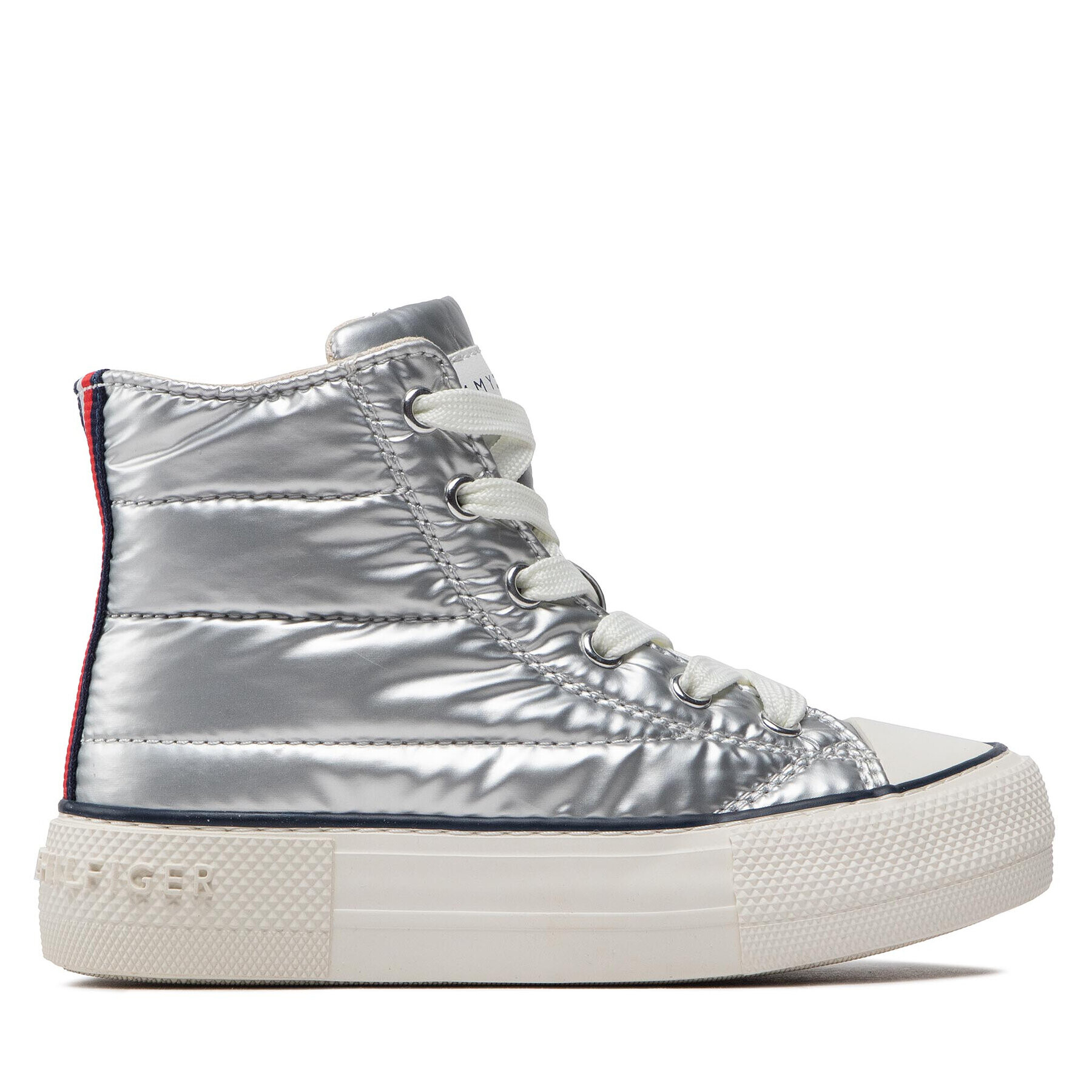 Tommy Hilfiger Teniși High Top Lace-Up Sneaker T3A9-32290-1437 M Argintiu - Pled.ro