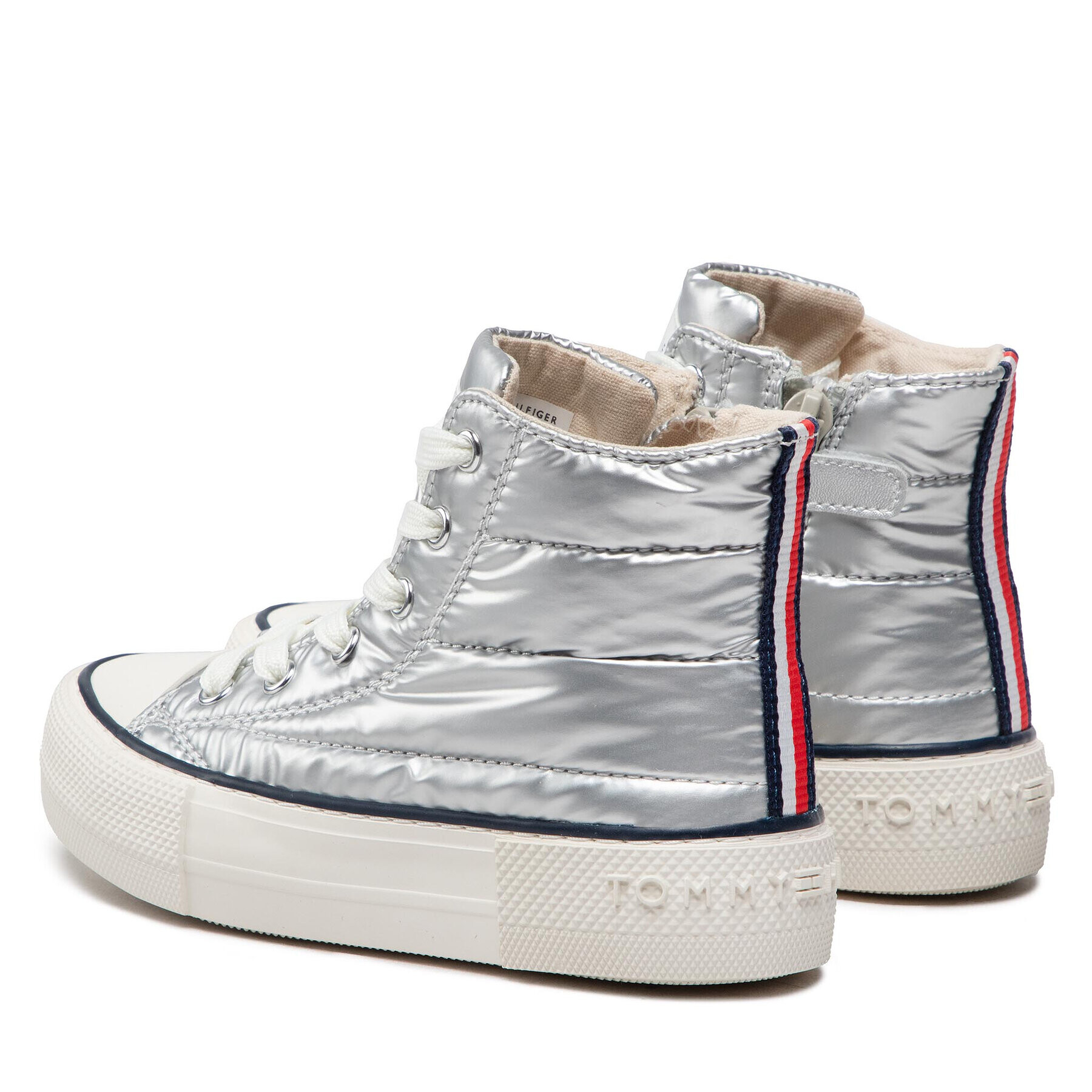 Tommy Hilfiger Teniși High Top Lace-Up Sneaker T3A9-32290-1437 M Argintiu - Pled.ro