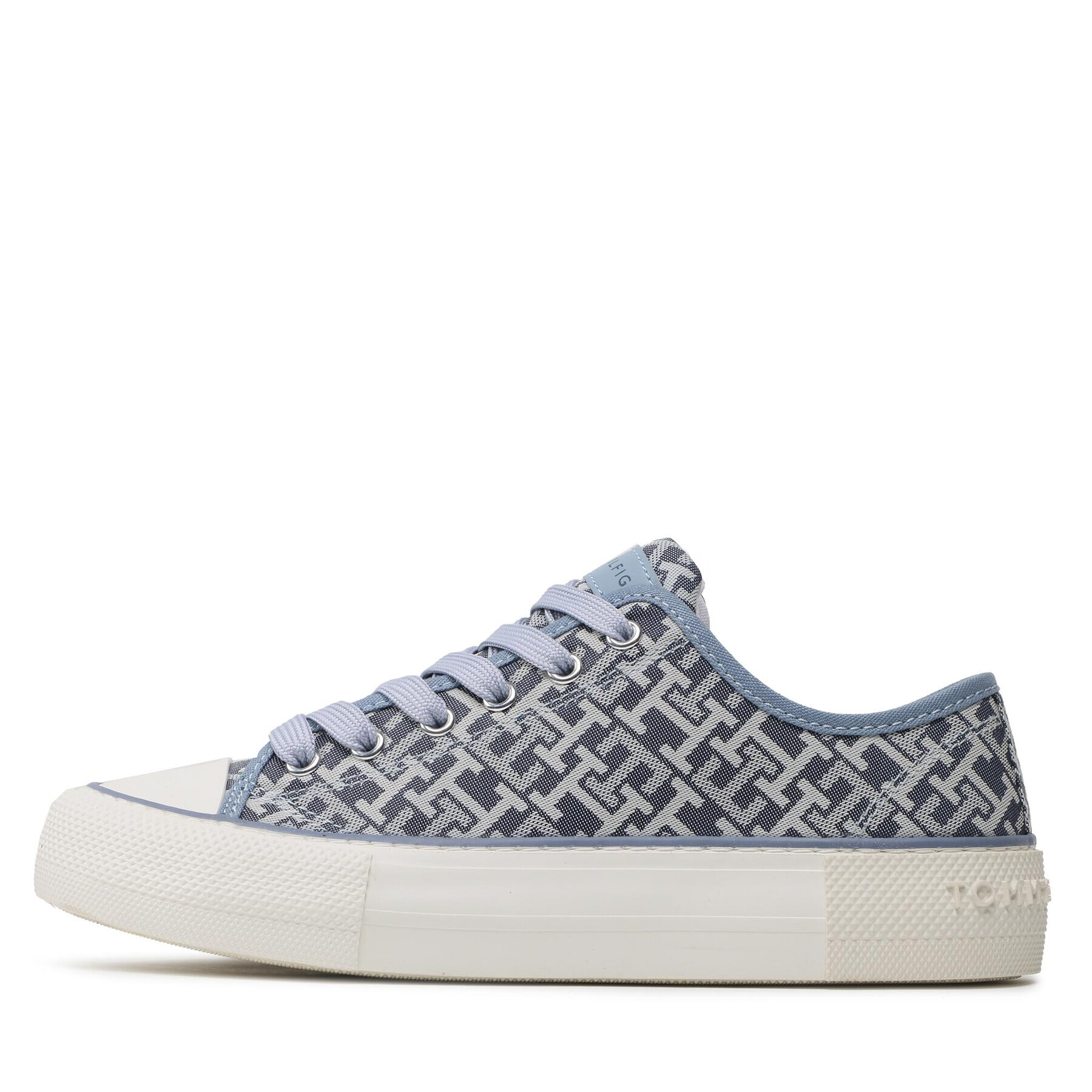 Tommy Hilfiger Teniși Logo All Over Low Cut Lace-Up Sneaker T3A9-32675-0034 S Bleumarin - Pled.ro