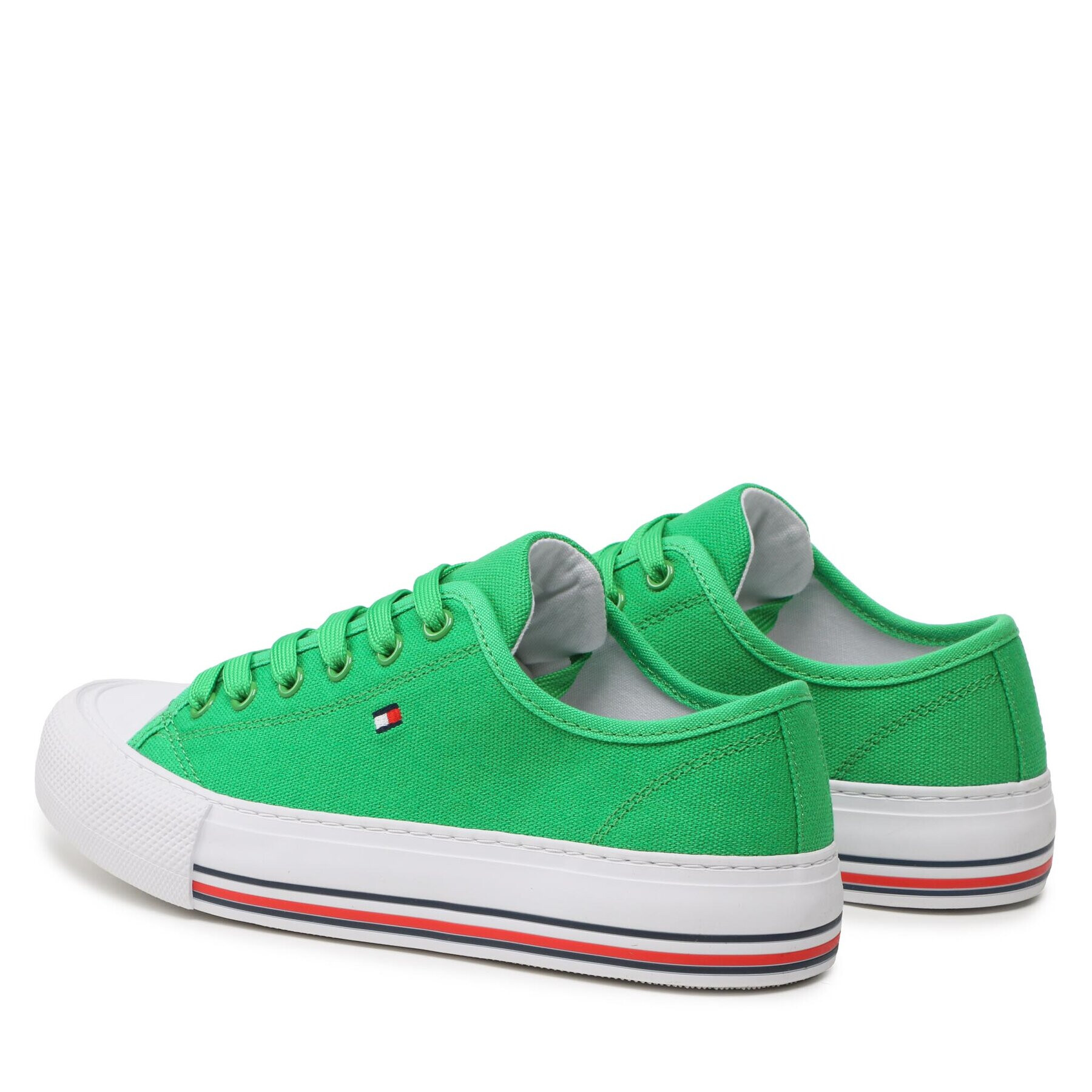 Tommy Hilfiger Teniși Low Cut Lace-Up Sneaker T3A9-32677-0890 Verde - Pled.ro