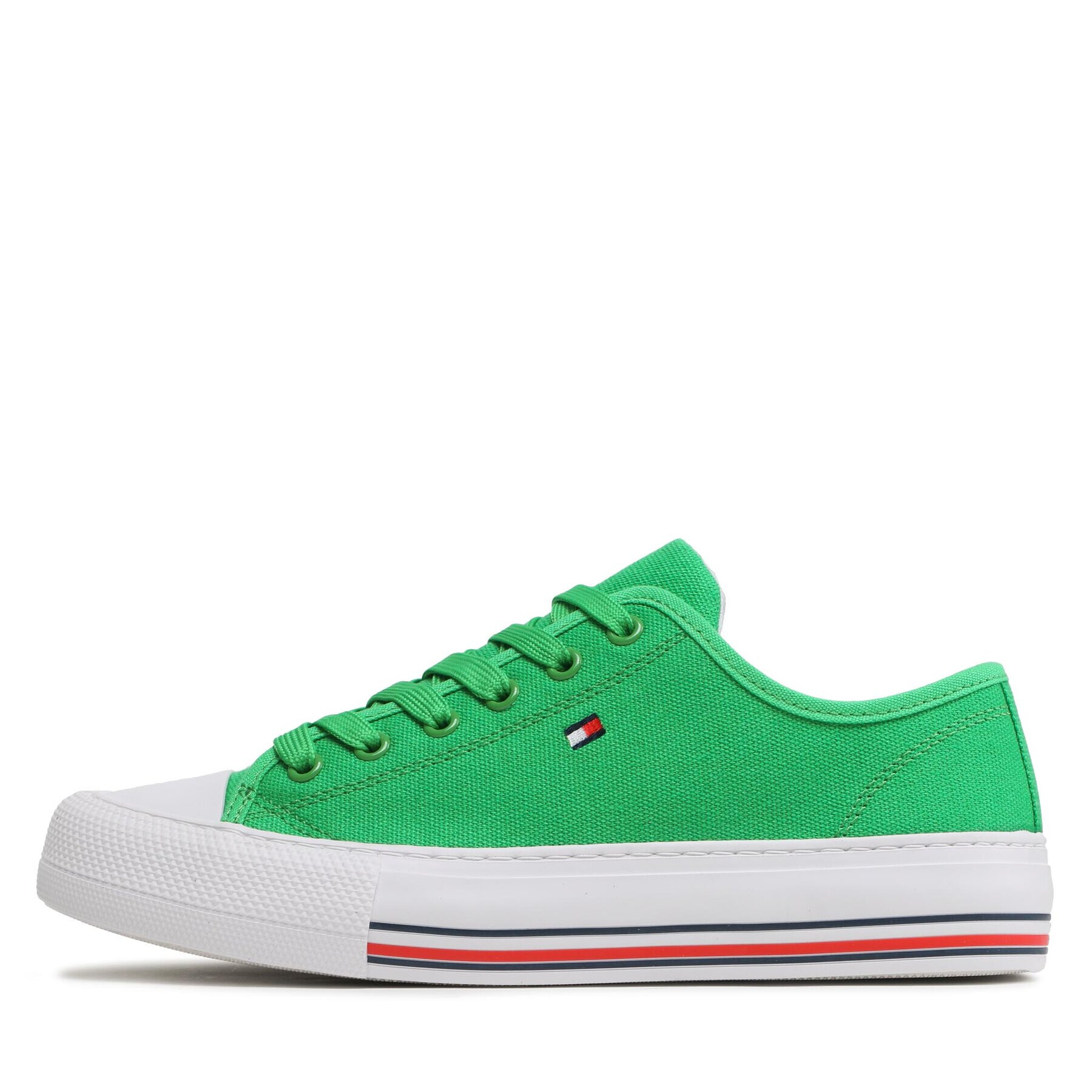 Tommy Hilfiger Teniși Low Cut Lace-Up Sneaker T3A9-32677-0890 Verde - Pled.ro