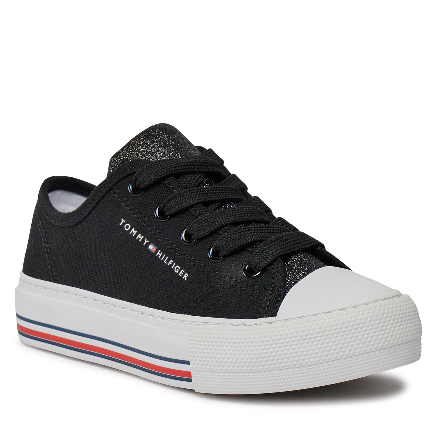 Tommy Hilfiger Teniși Low Cut Lace-Up Sneaker T3A9-33185-1687 M Negru - Pled.ro