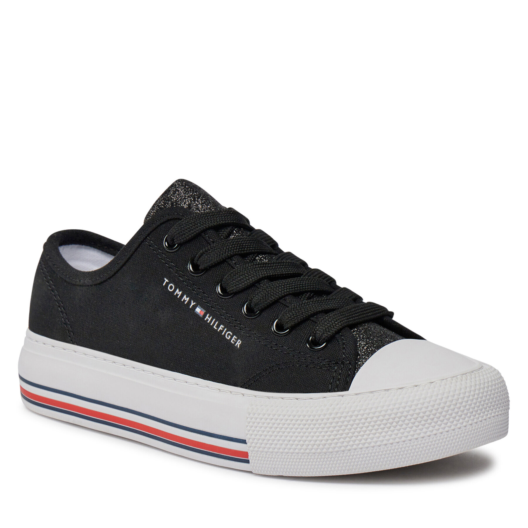 Tommy Hilfiger Teniși Low Cut Lace-Up Sneaker T3A9-33185-1687 S Negru - Pled.ro