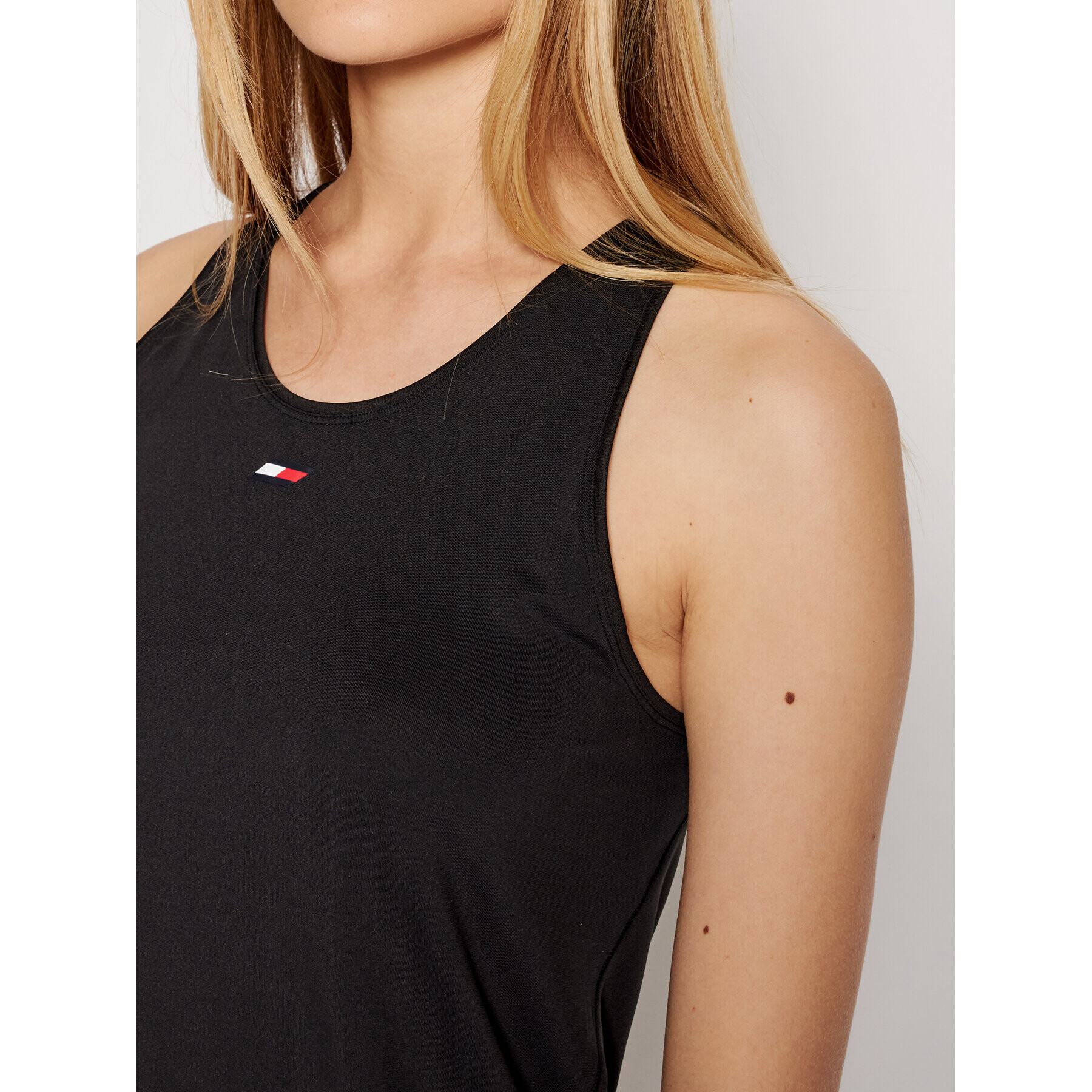 Tommy Hilfiger Top R-nk S10S100923 Negru Regular Fit - Pled.ro