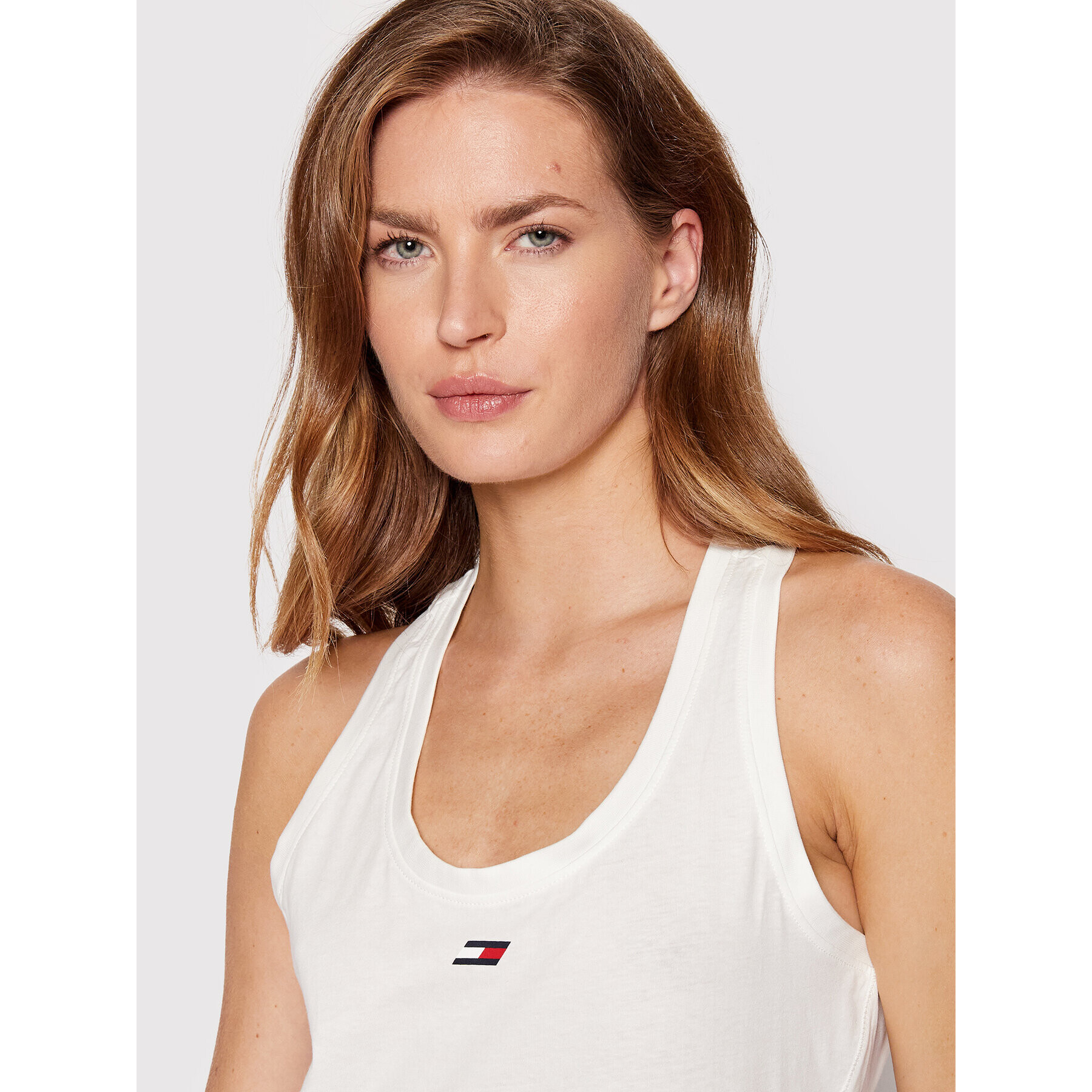 Tommy Hilfiger Top S10S101304 Alb Regular Fit - Pled.ro