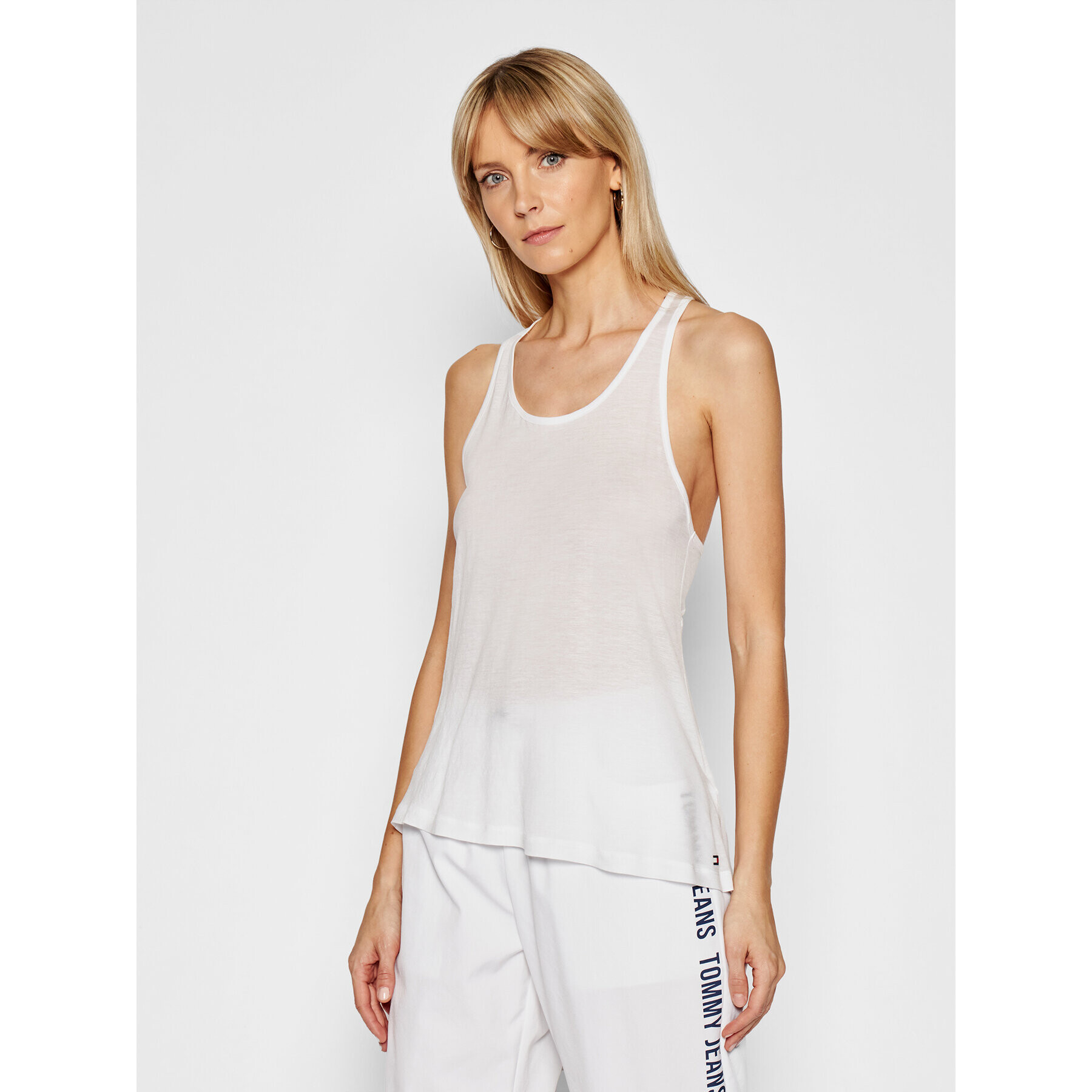 Tommy Hilfiger Top Tank UW0UW02882 Alb Regular Fit - Pled.ro