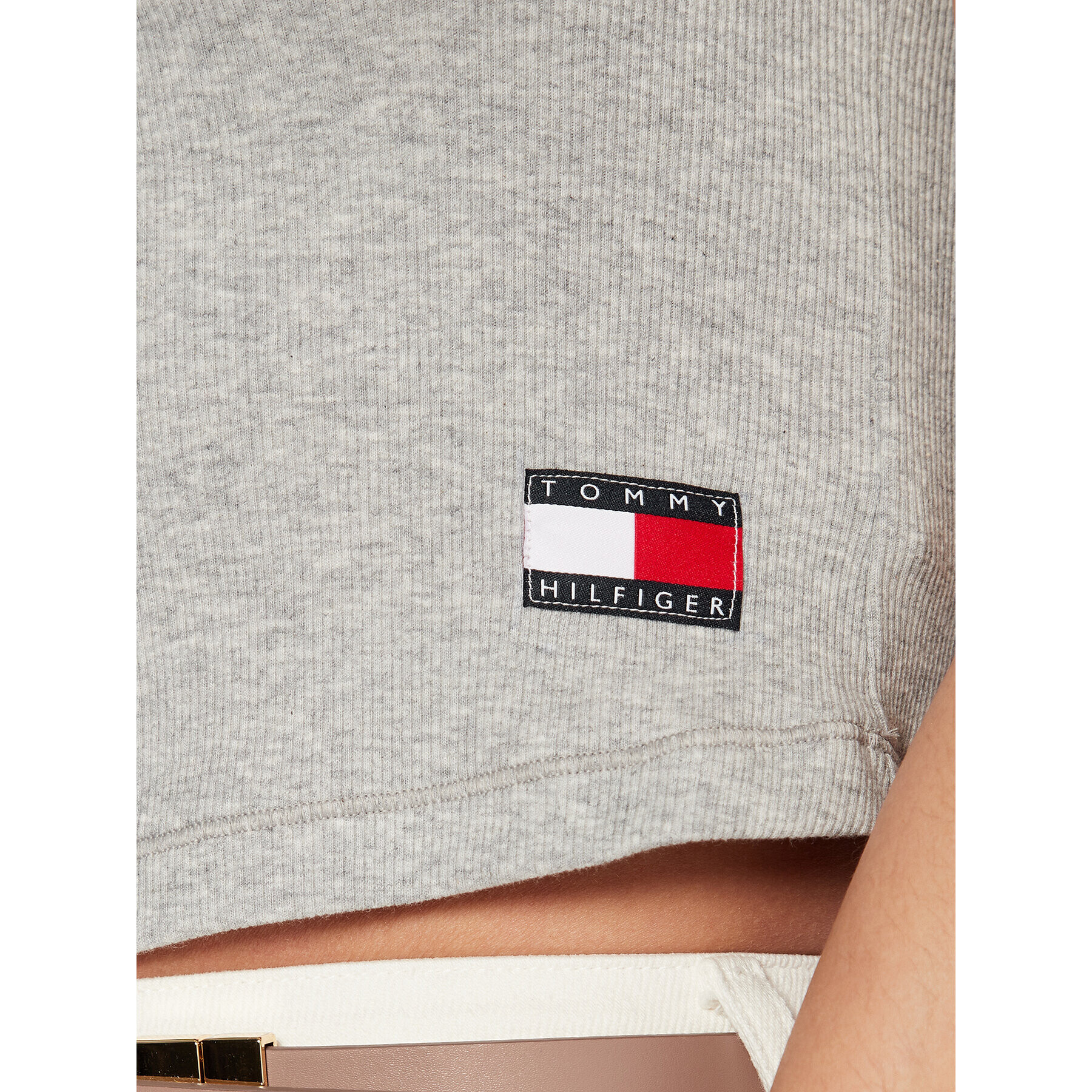 Tommy Hilfiger Top UW0UW04414 Gri Slim Fit - Pled.ro