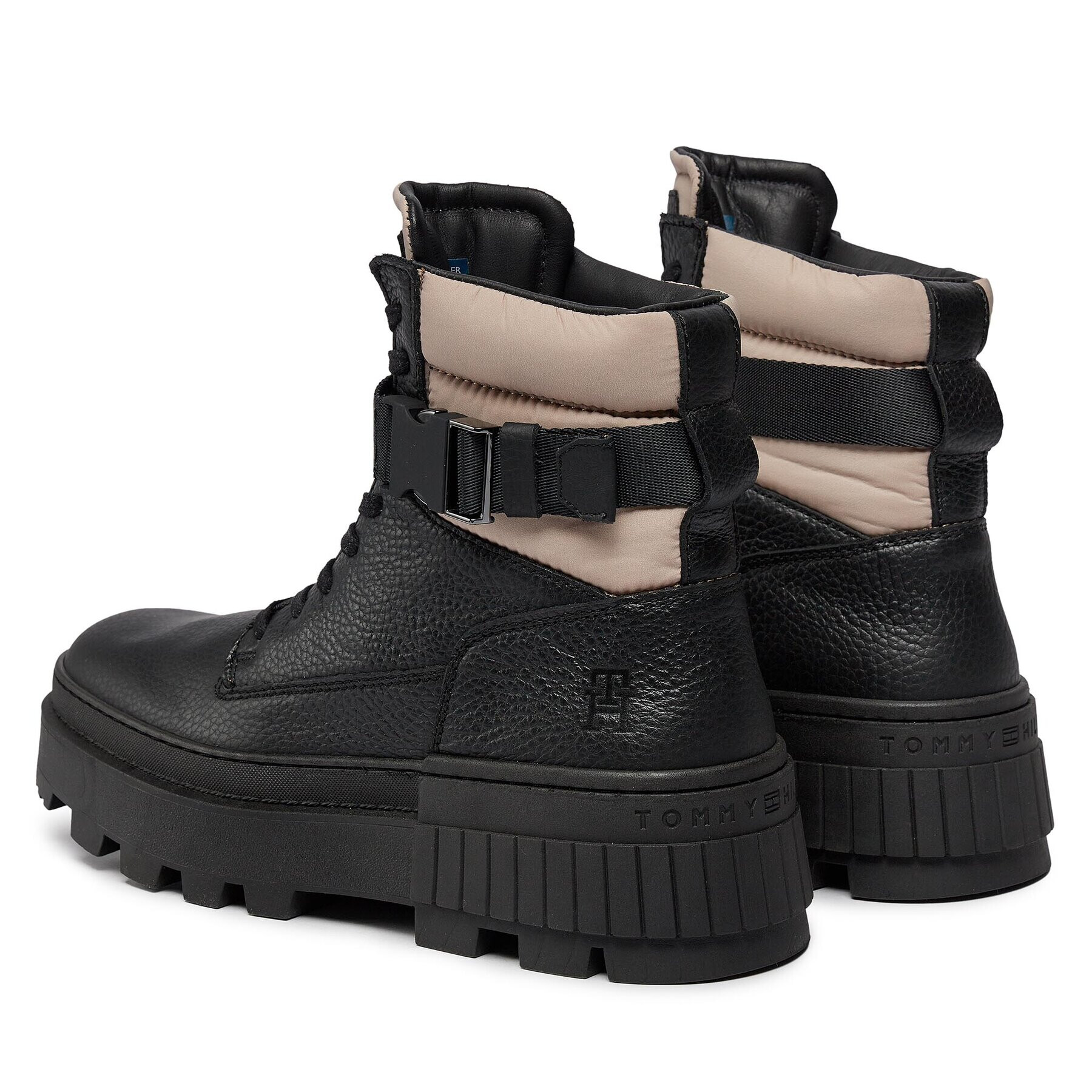 Tommy Hilfiger Trappers Th Elevated Chunky Lth Bkle Boot FM0FM04909 Negru - Pled.ro