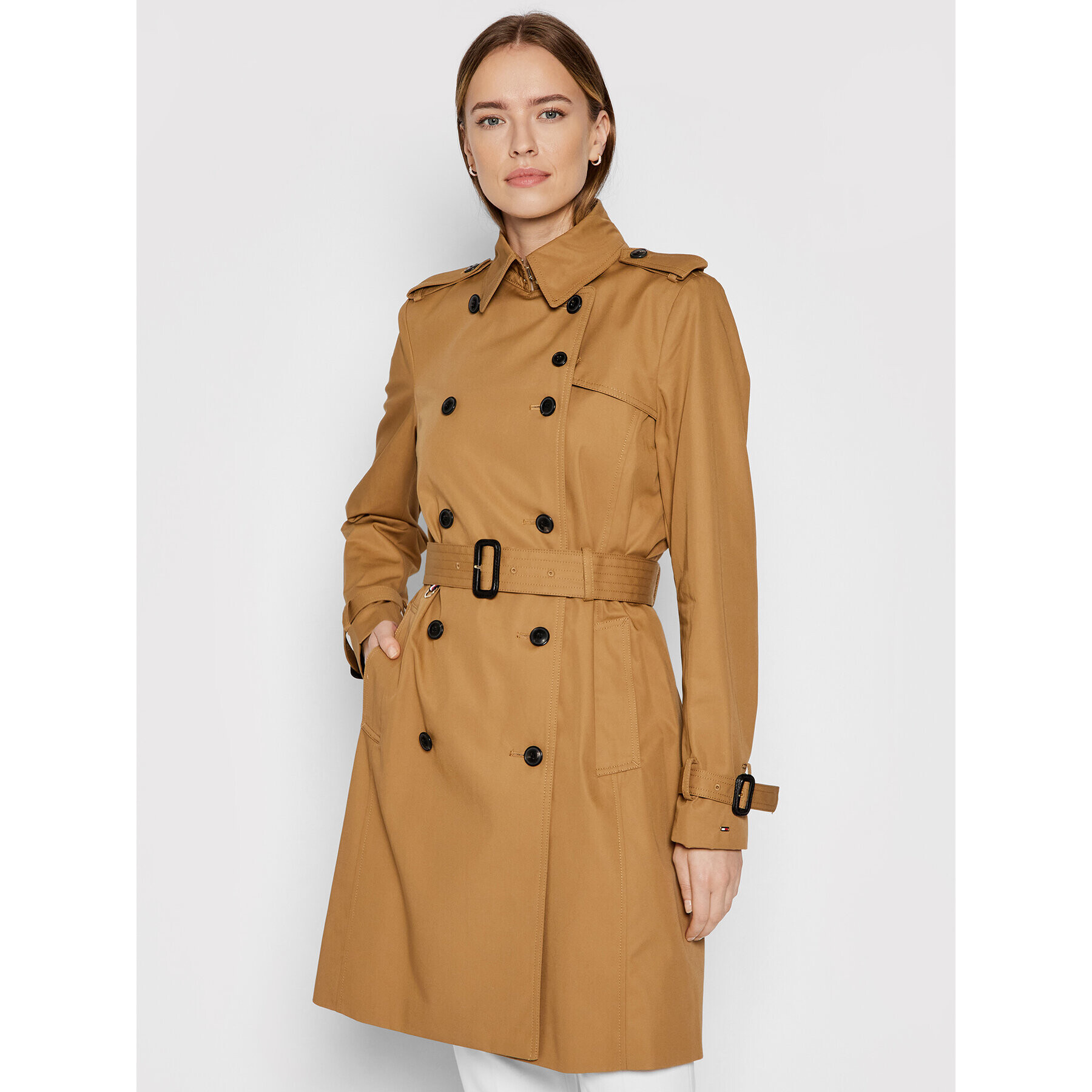 Tommy Hilfiger Trench Blend WW0WW29909 Bej Regular Fit - Pled.ro