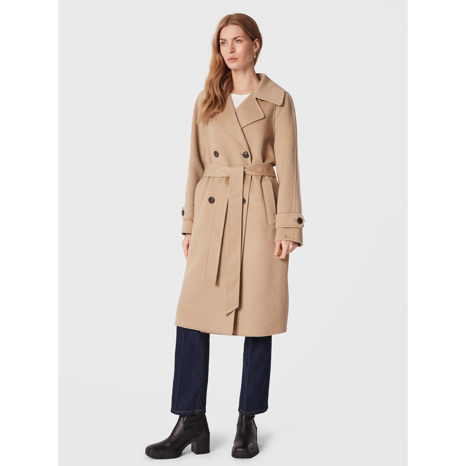 Tommy Hilfiger Trench WW0WW36941 Bej Relaxed Fit - Pled.ro