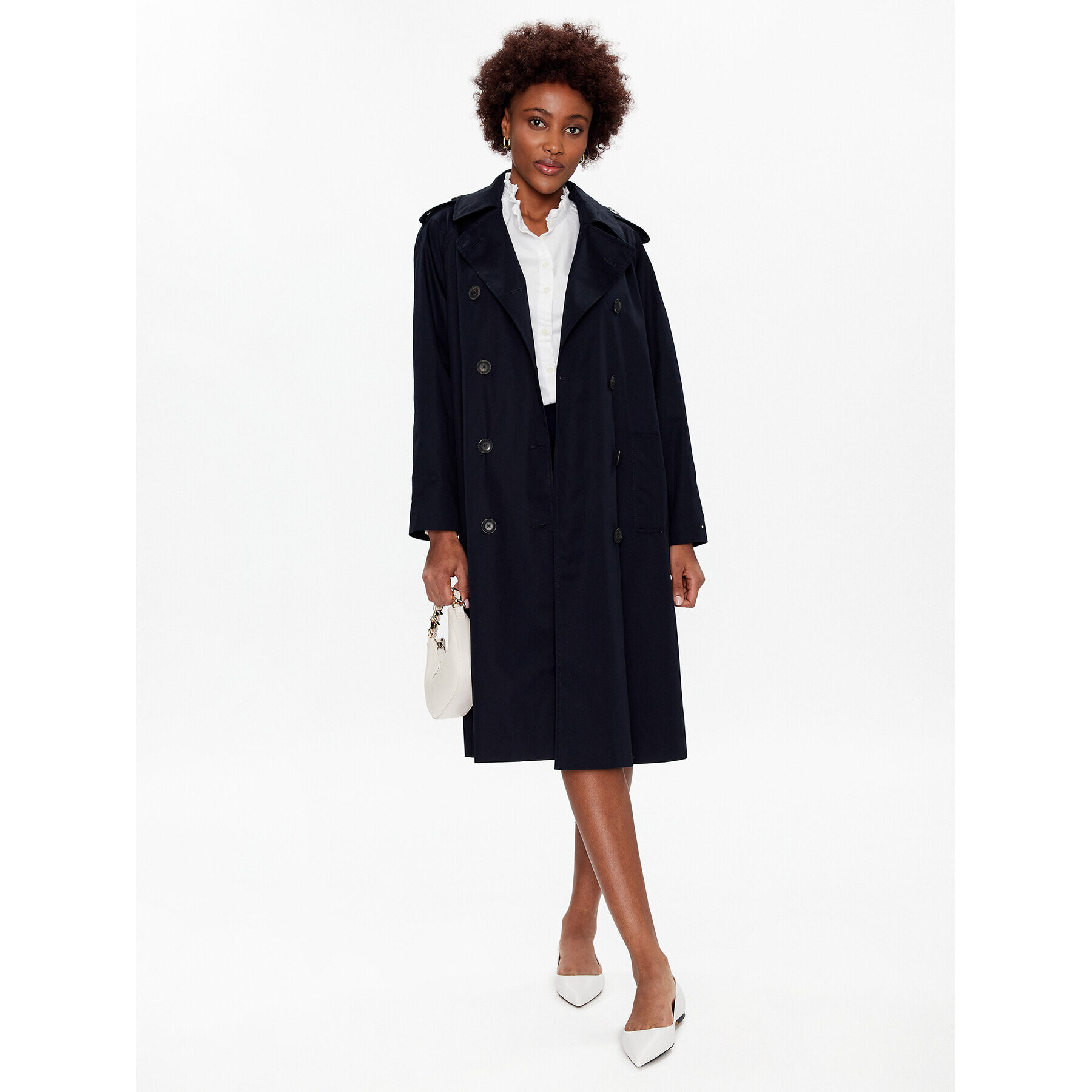 Tommy Hilfiger Trench WW0WW36960 Bleumarin Regular Fit - Pled.ro