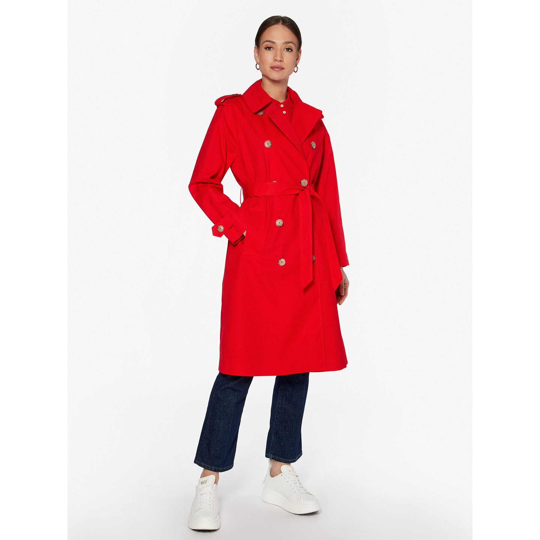 Tommy Hilfiger Trench WW0WW36960 Roșu Regular Fit - Pled.ro