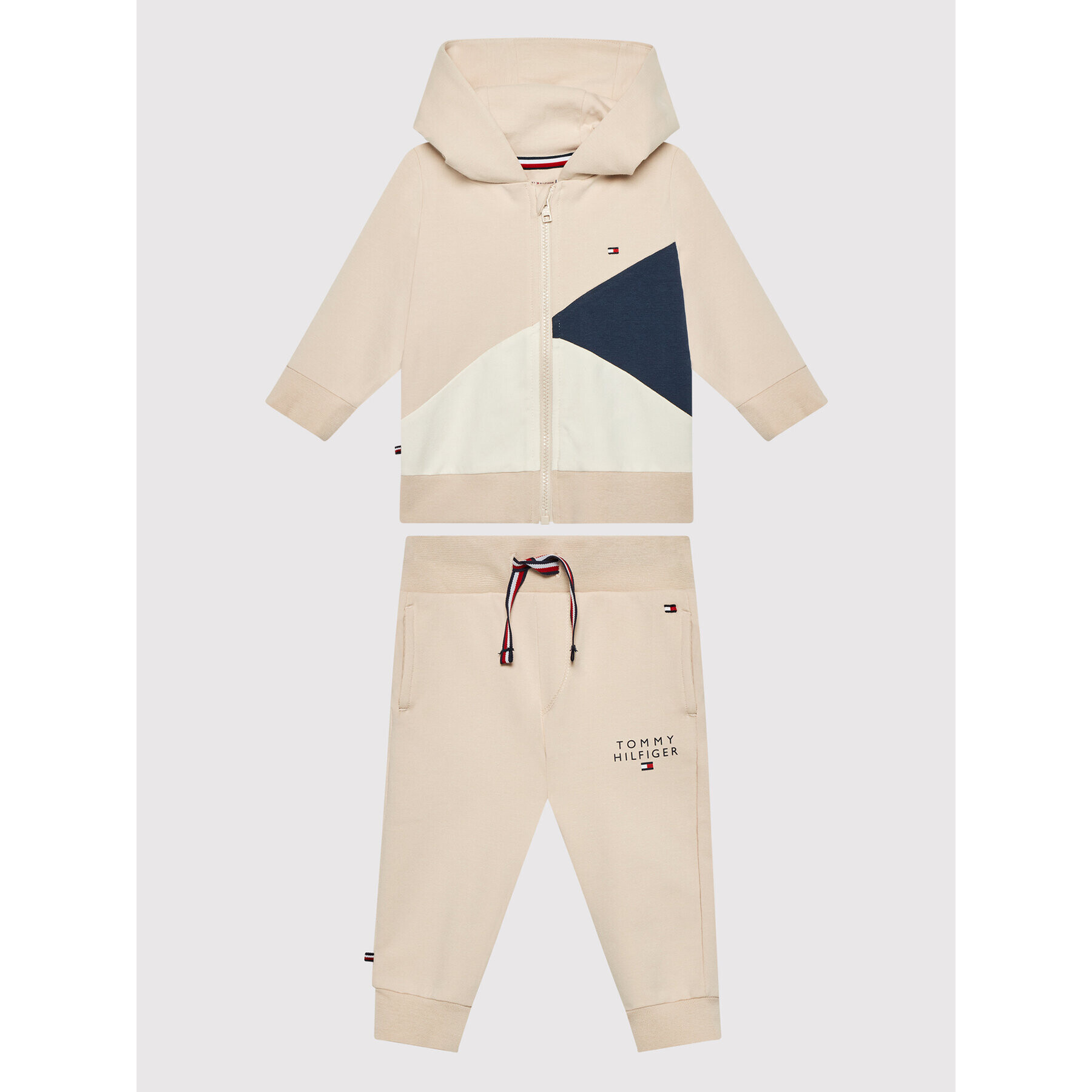 Tommy Hilfiger Trening Baby Colorblock Gift KN0KN01372 Bej Regular Fit - Pled.ro